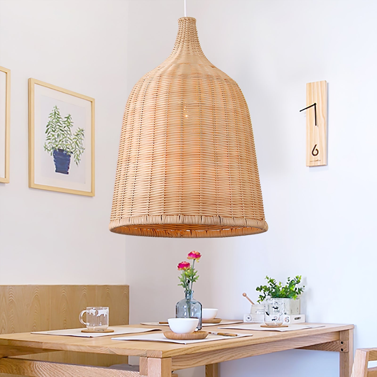 Aveny Rustic Rattan Pandent Light-Neutral Decor
