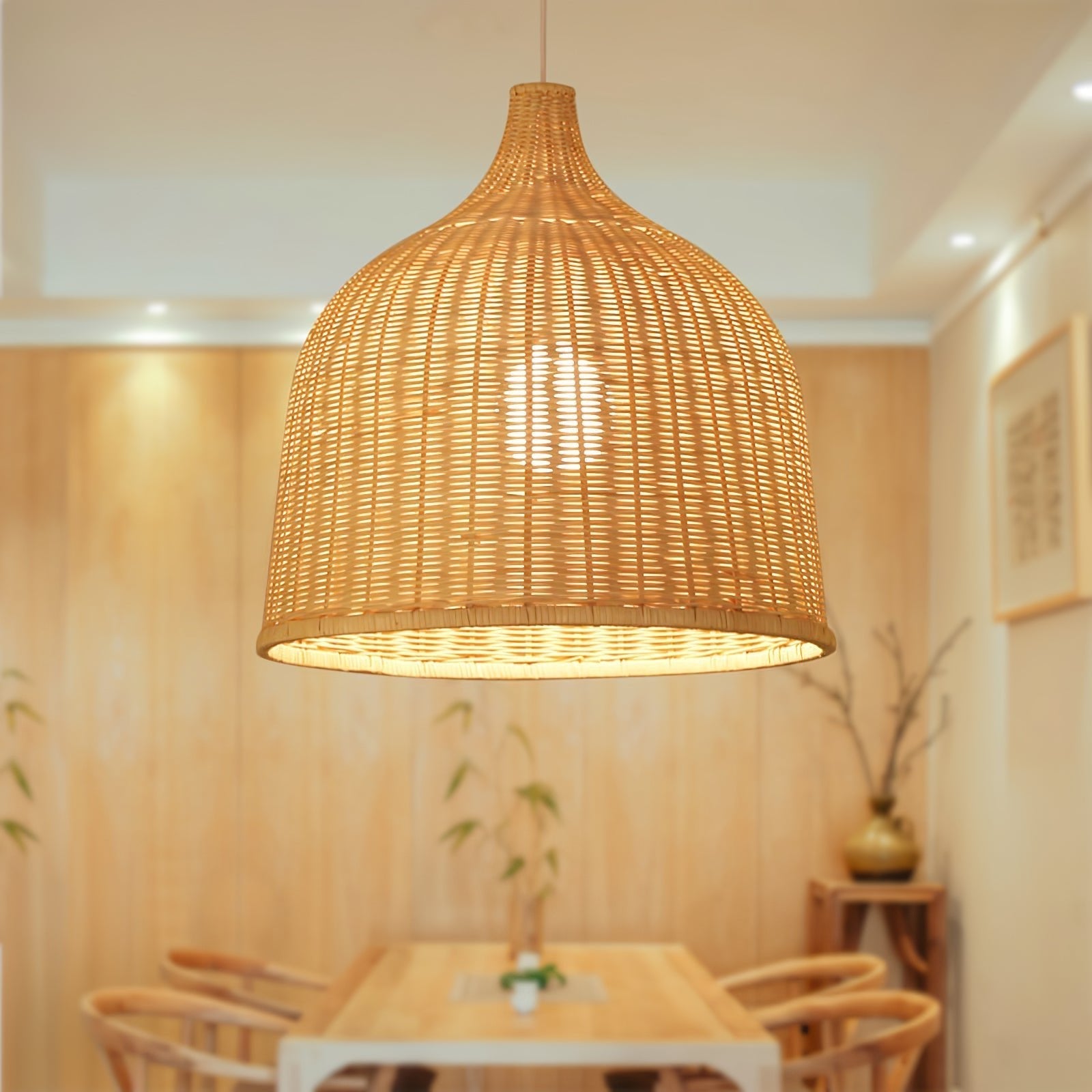 Aveny Rustic Rattan Pandent Light-Neutral Decor
