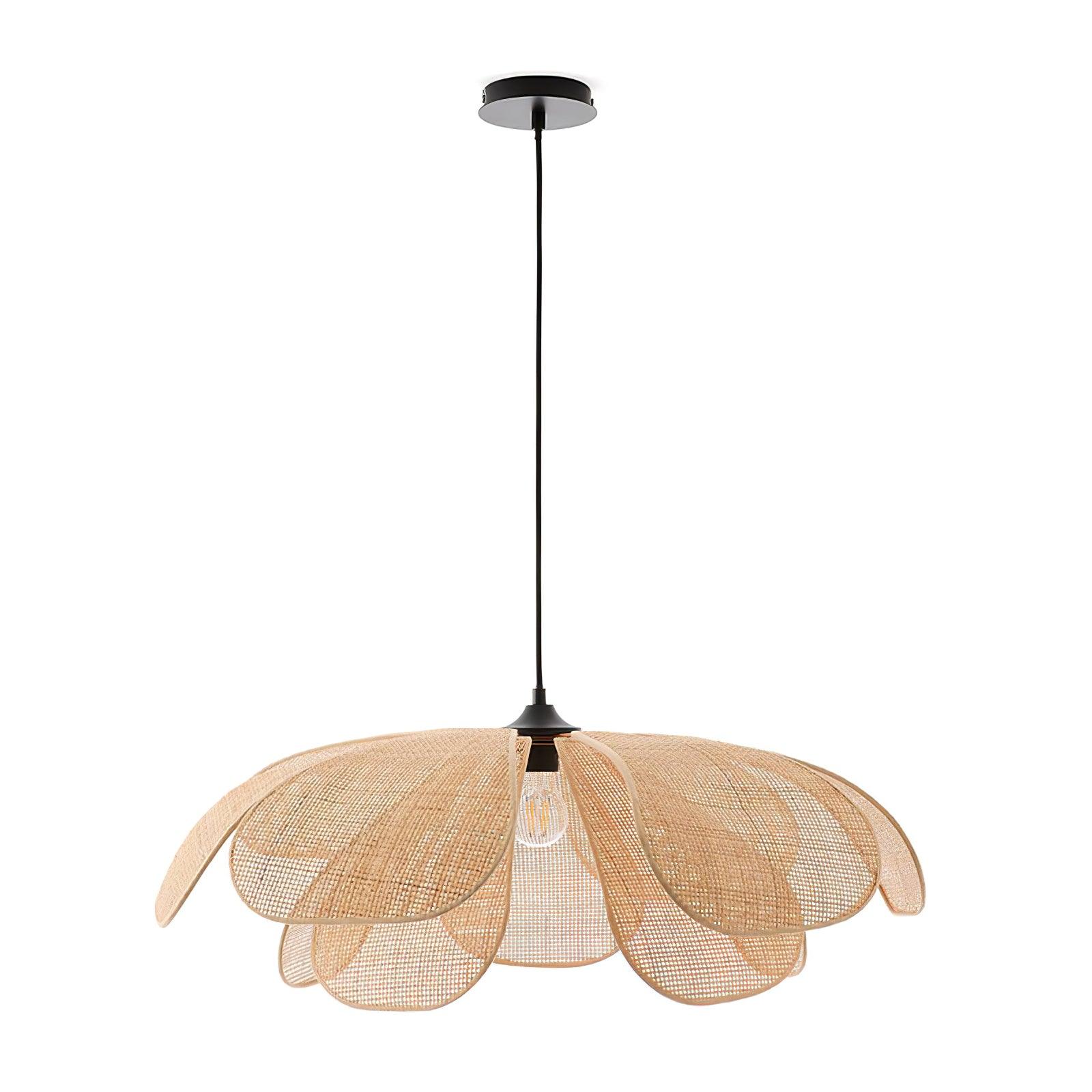 Eloria Petal-Shaped Rattan Pendant Light