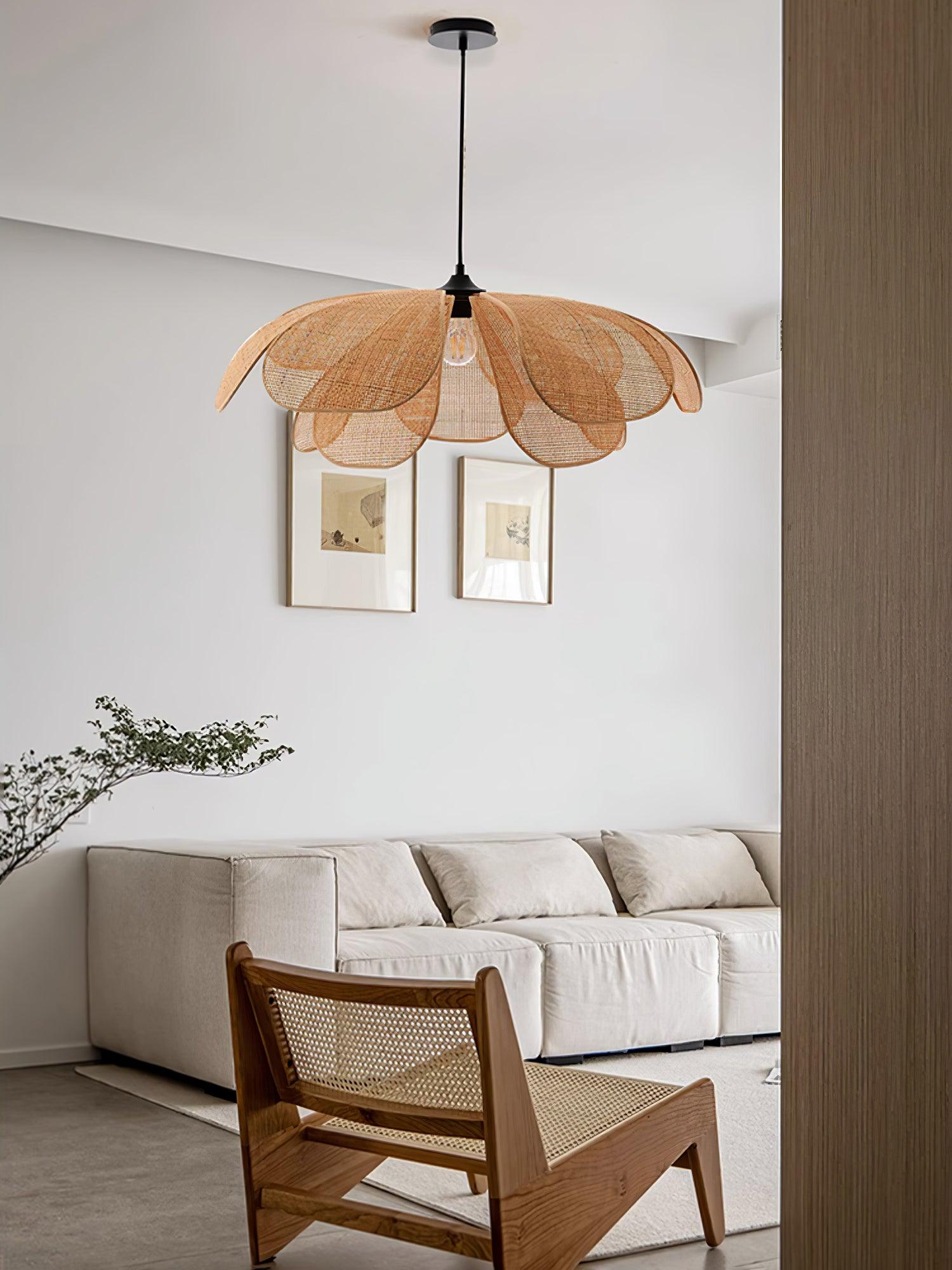 Petaral Rattan Retro Pendant Lamp-Neutral Decor