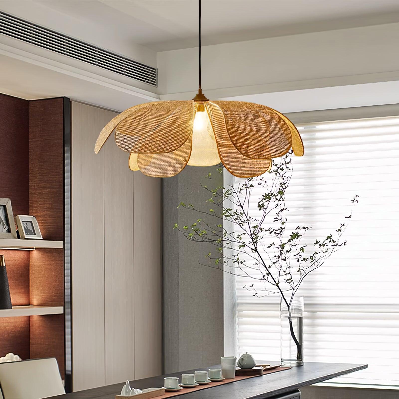 Petaral Rattan Retro Pendant Lamp-Neutral Decor