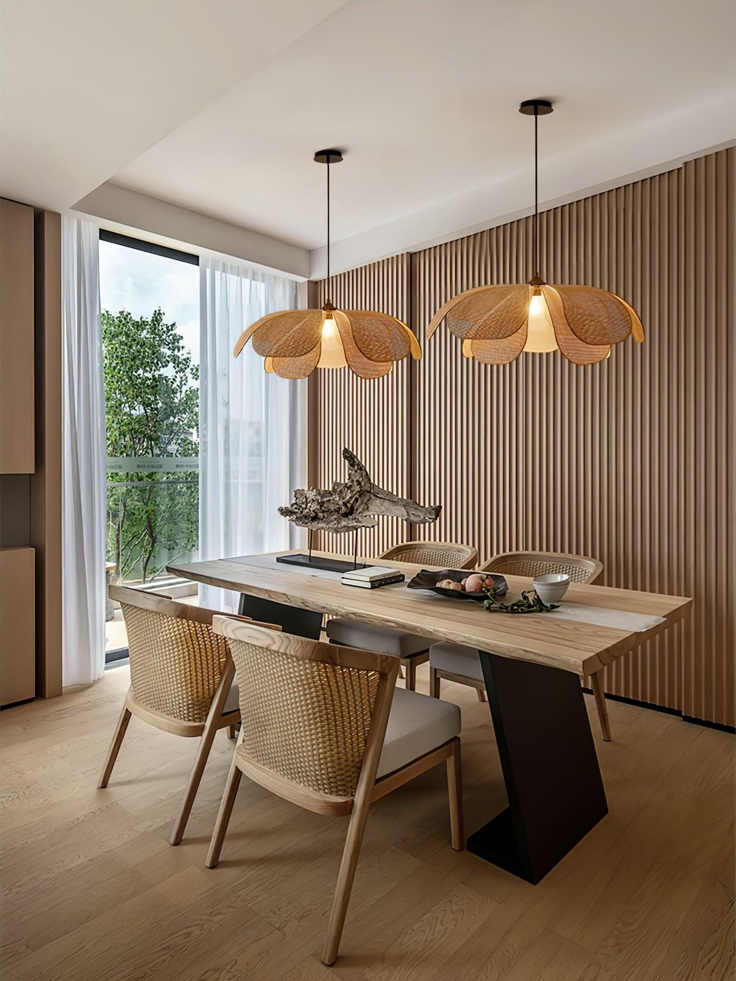 Petaral Rattan Retro Pendant Lamp-Neutral Decor