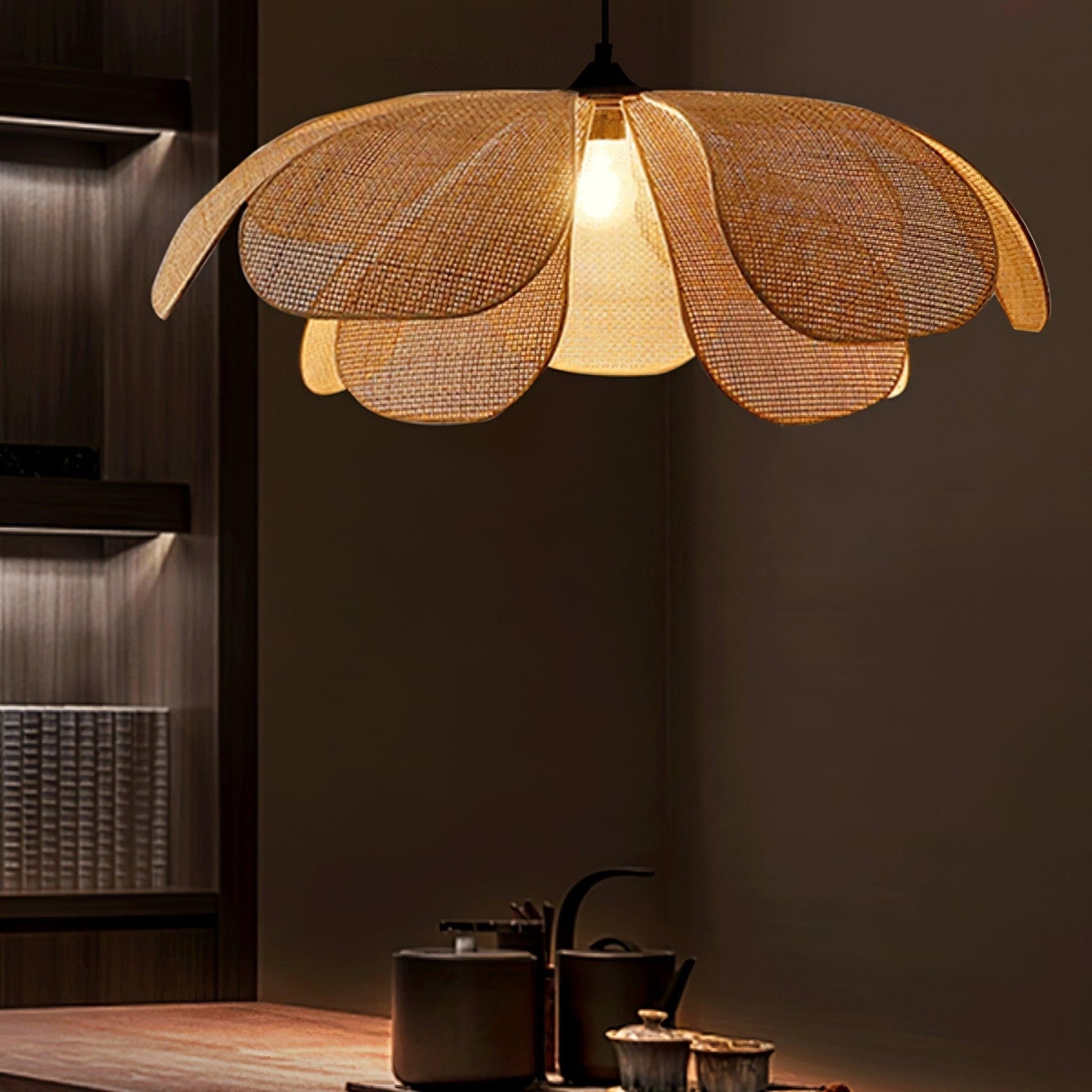 Petaral Rattan Retro Pendant Lamp-Neutral Decor