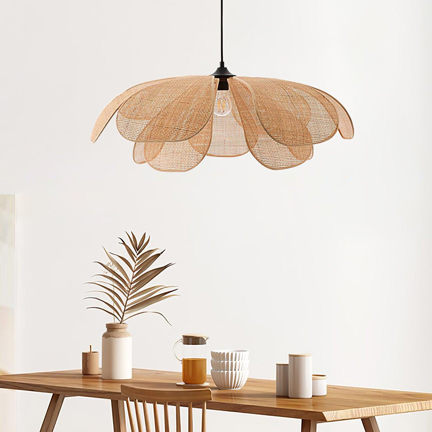 Petaral Rattan Retro Pendant Lamp-Neutral Decor
