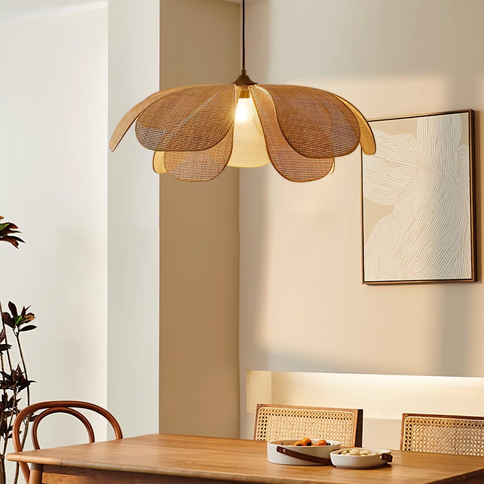 Petaral Rattan Retro Pendant Lamp-Neutral Decor