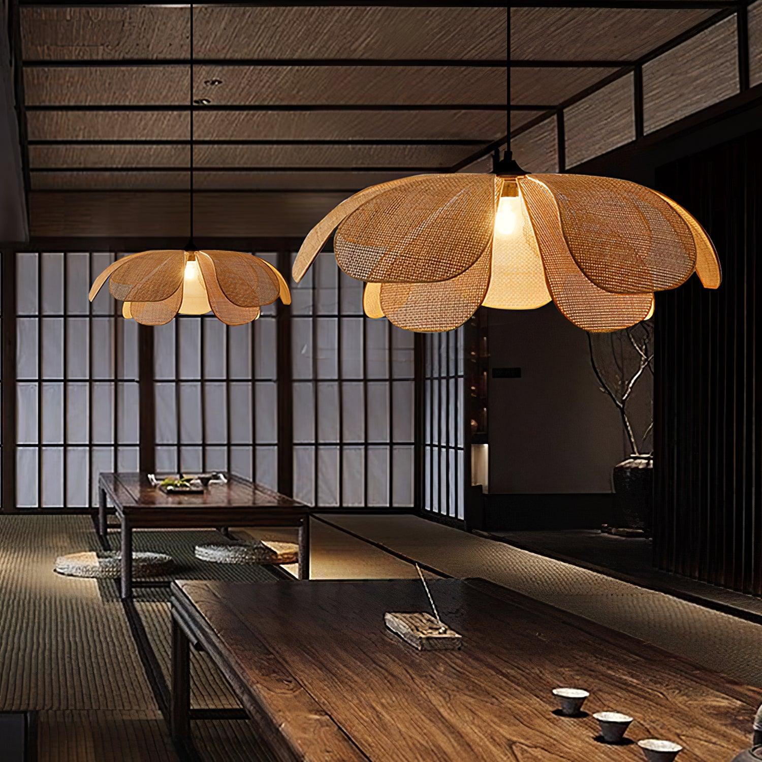 Petaral Rattan Retro Pendant Lamp-Neutral Decor