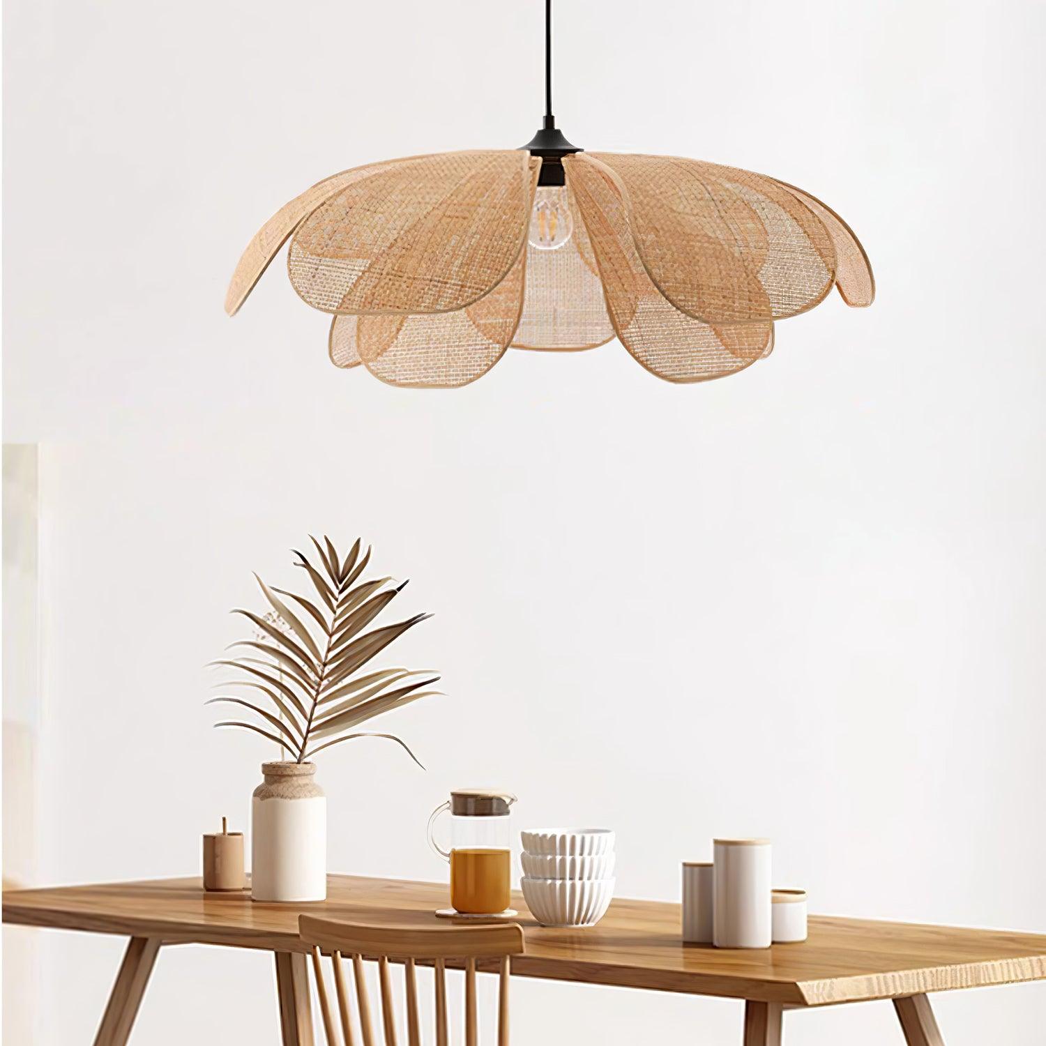 Petaral Rattan Retro Pendant Lamp-Neutral Decor