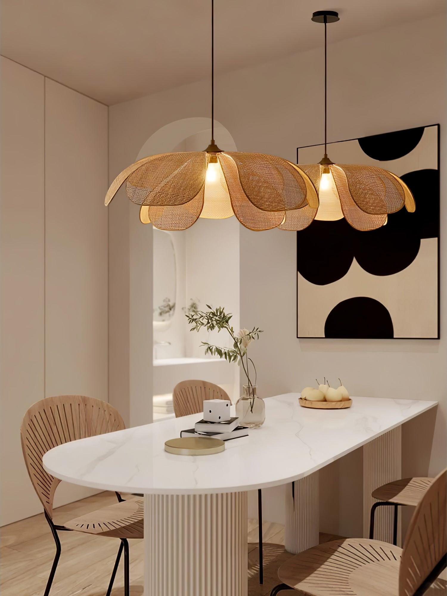 Petaral Rattan Retro Pendant Lamp-Neutral Decor