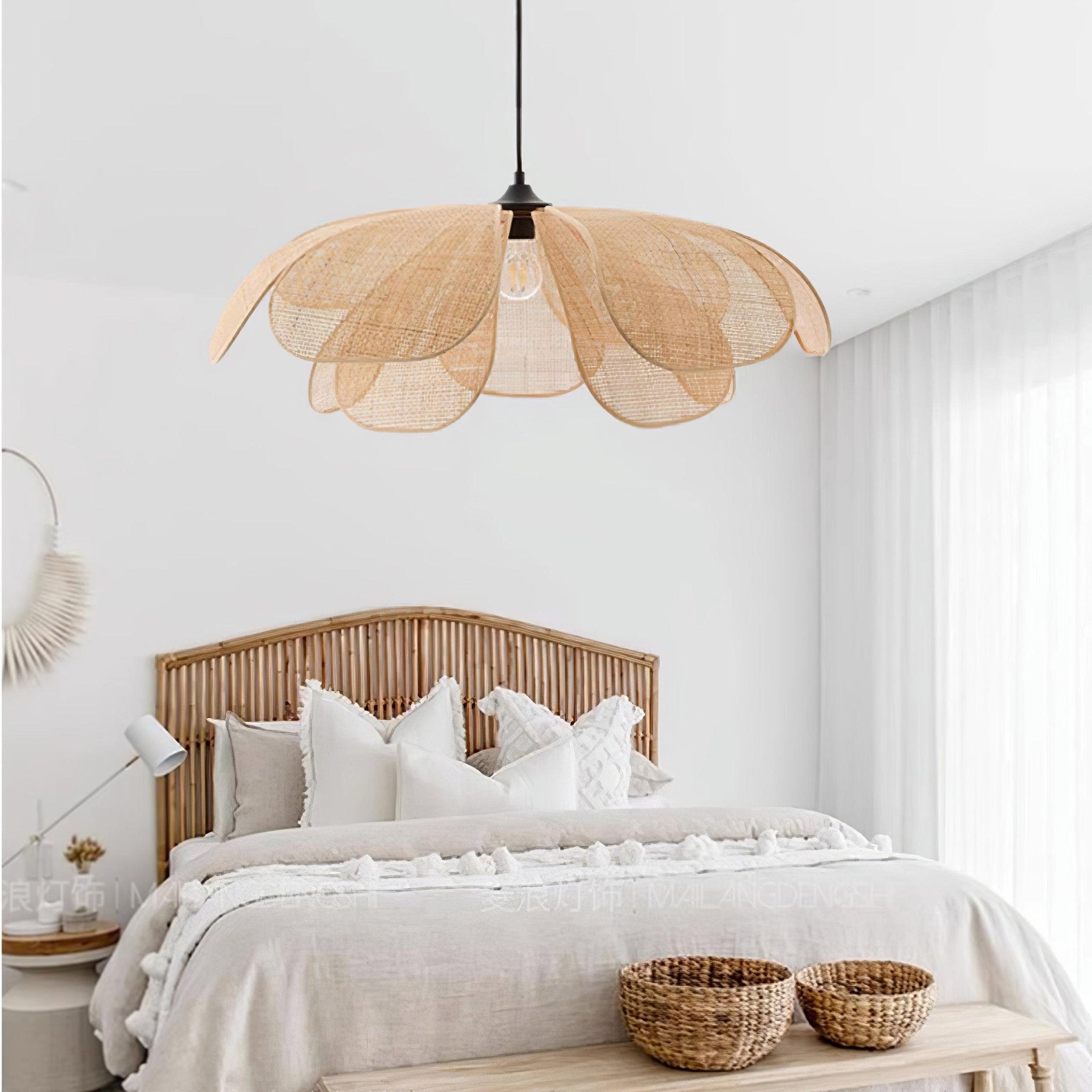 Petaral Rattan Retro Pendant Lamp-Neutral Decor