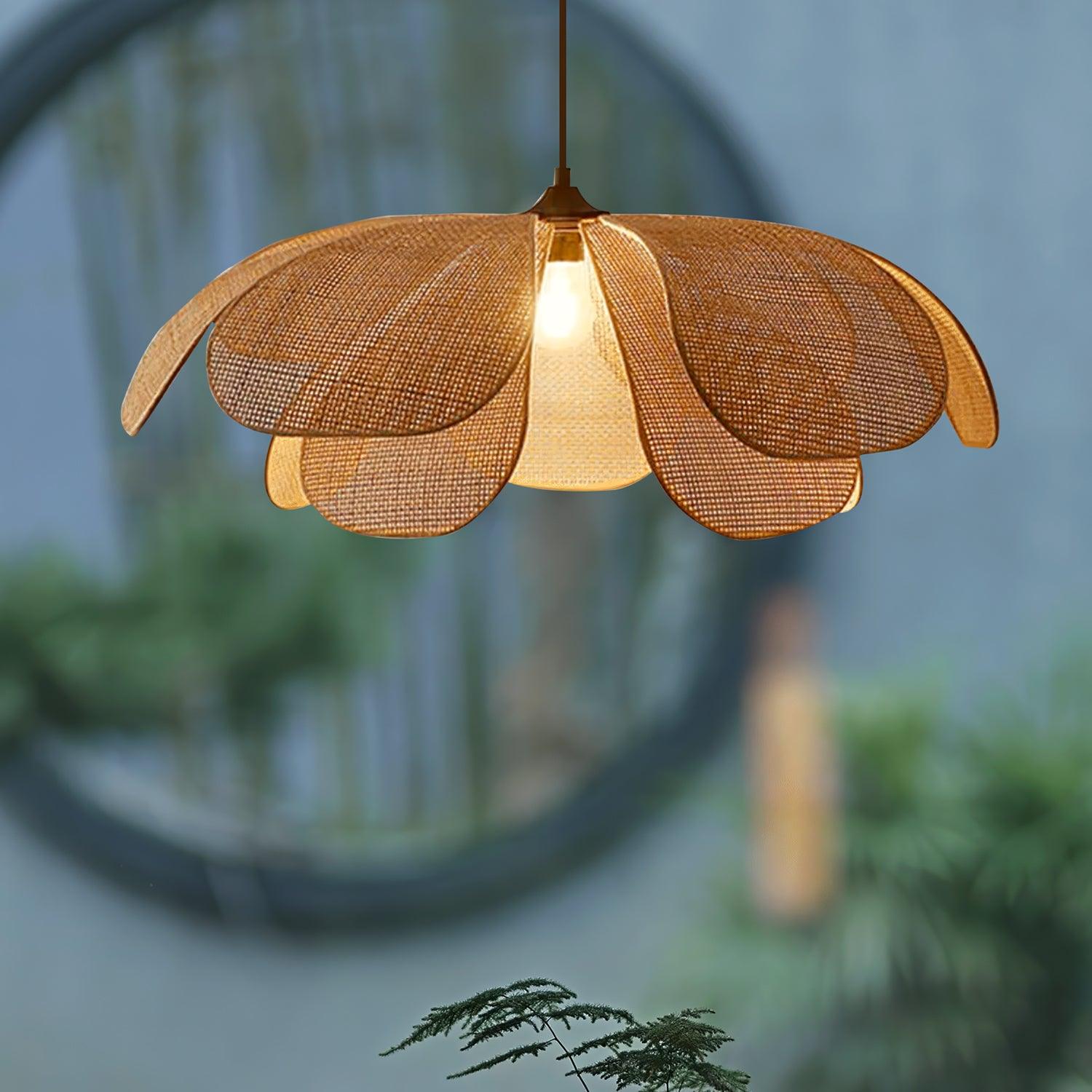 Petaral Rattan Retro Pendant Lamp-Neutral Decor