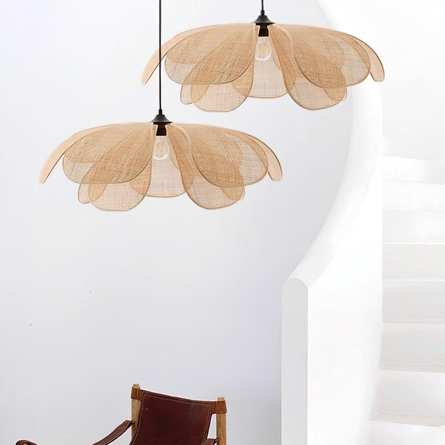 Petaral Rattan Retro Pendant Lamp-Neutral Decor