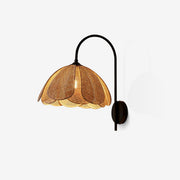 Zevelia Elegance Natural Petal Rattan Wall Lamp-Neutral Decor