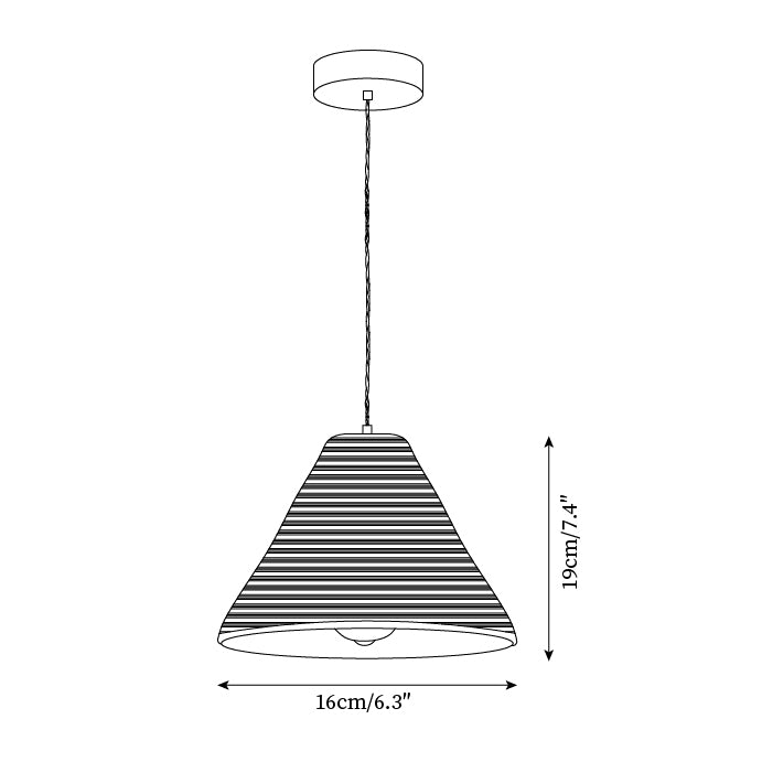 Pendant Lamp Rattan Shade and Metal Body Cone Shape Natural Minimalist