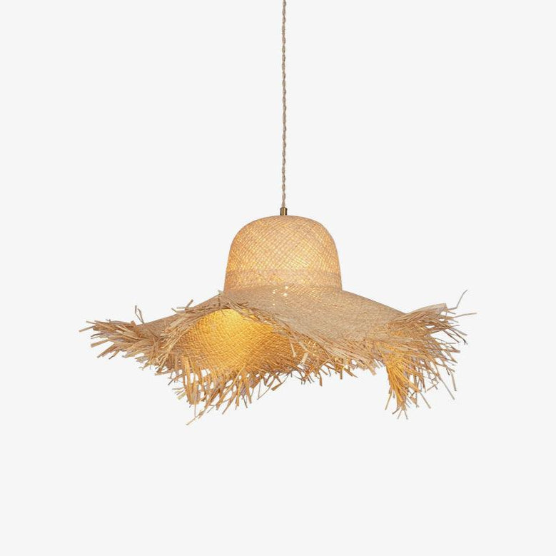 Vocan Rattan Vintage Pendant Light-Neutral Decor