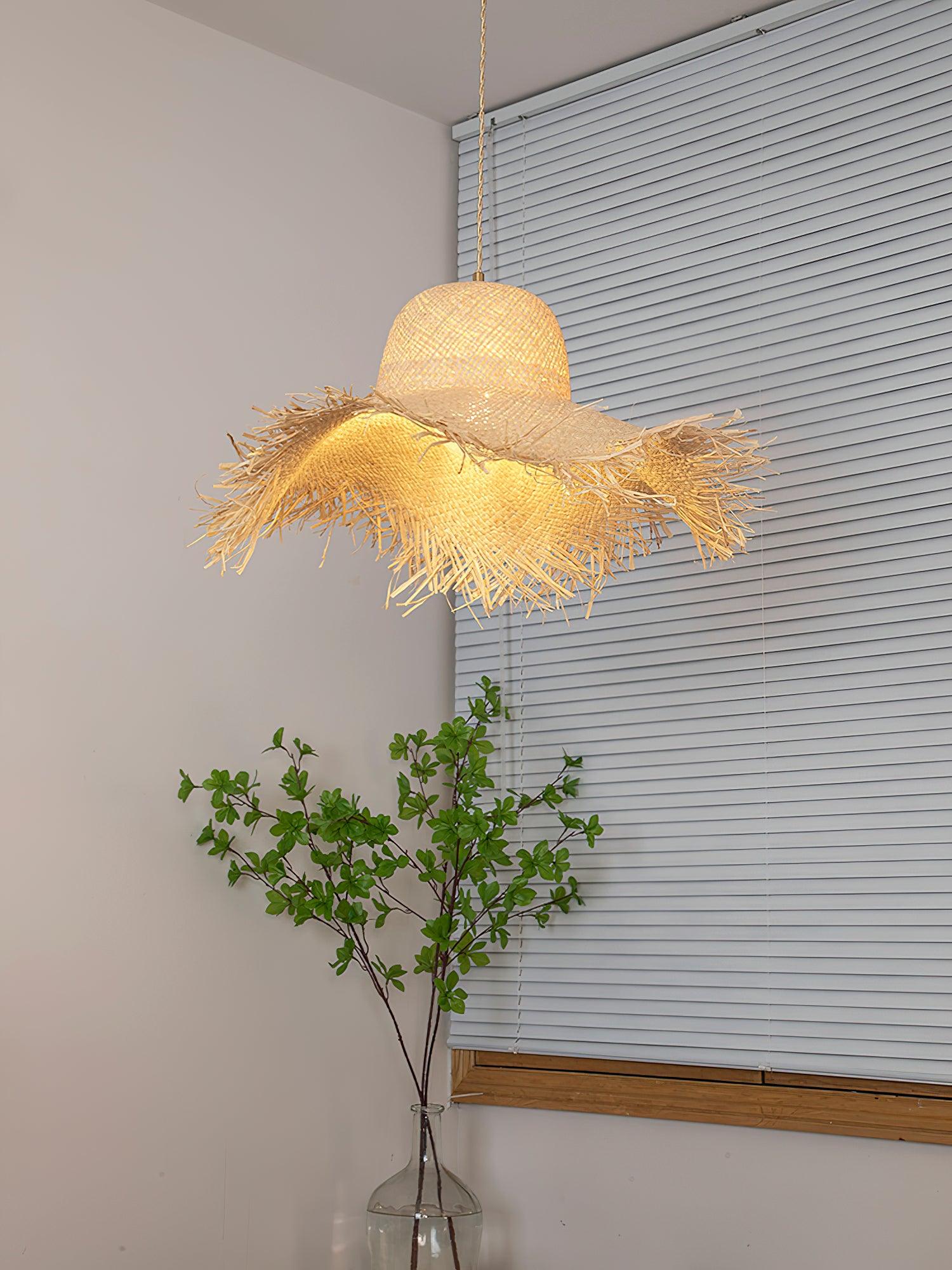 Vocan Rattan Vintage Pendant Light-Neutral Decor