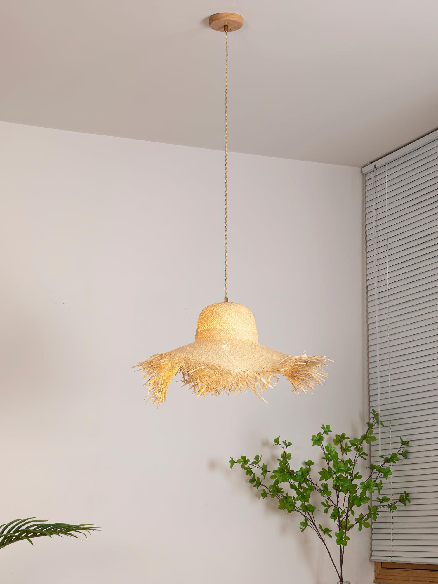 Vocan Rattan Vintage Pendant Light-Neutral Decor