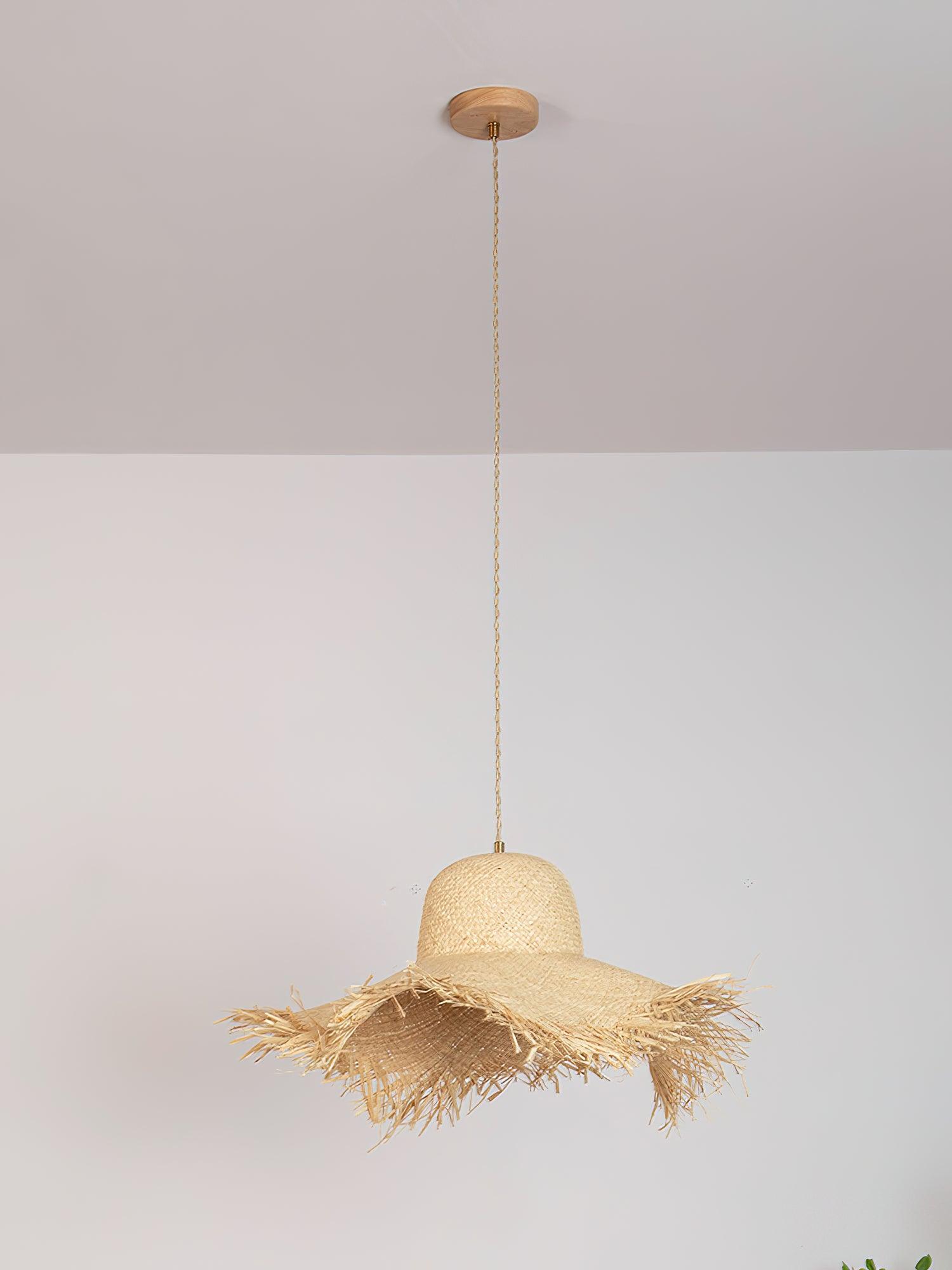Vocan Rattan Vintage Pendant Light-Neutral Decor