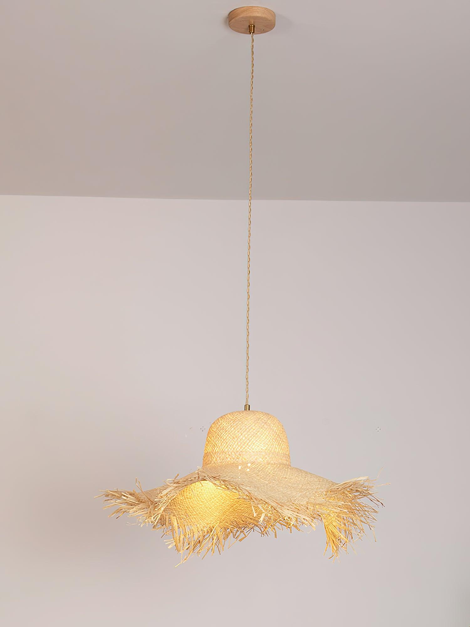 Vocan Rattan Vintage Pendant Light-Neutral Decor