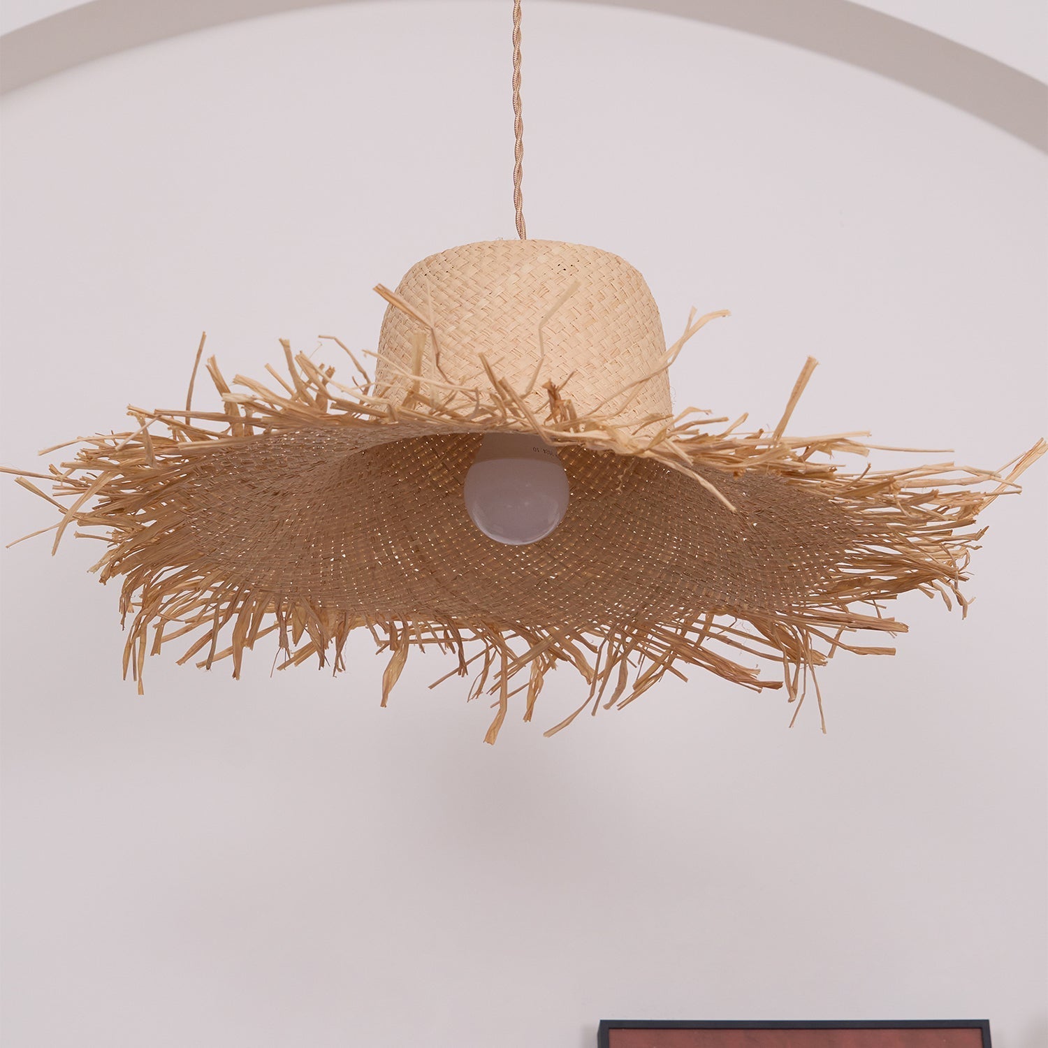 Vocan Rattan Vintage Pendant Light-Neutral Decor