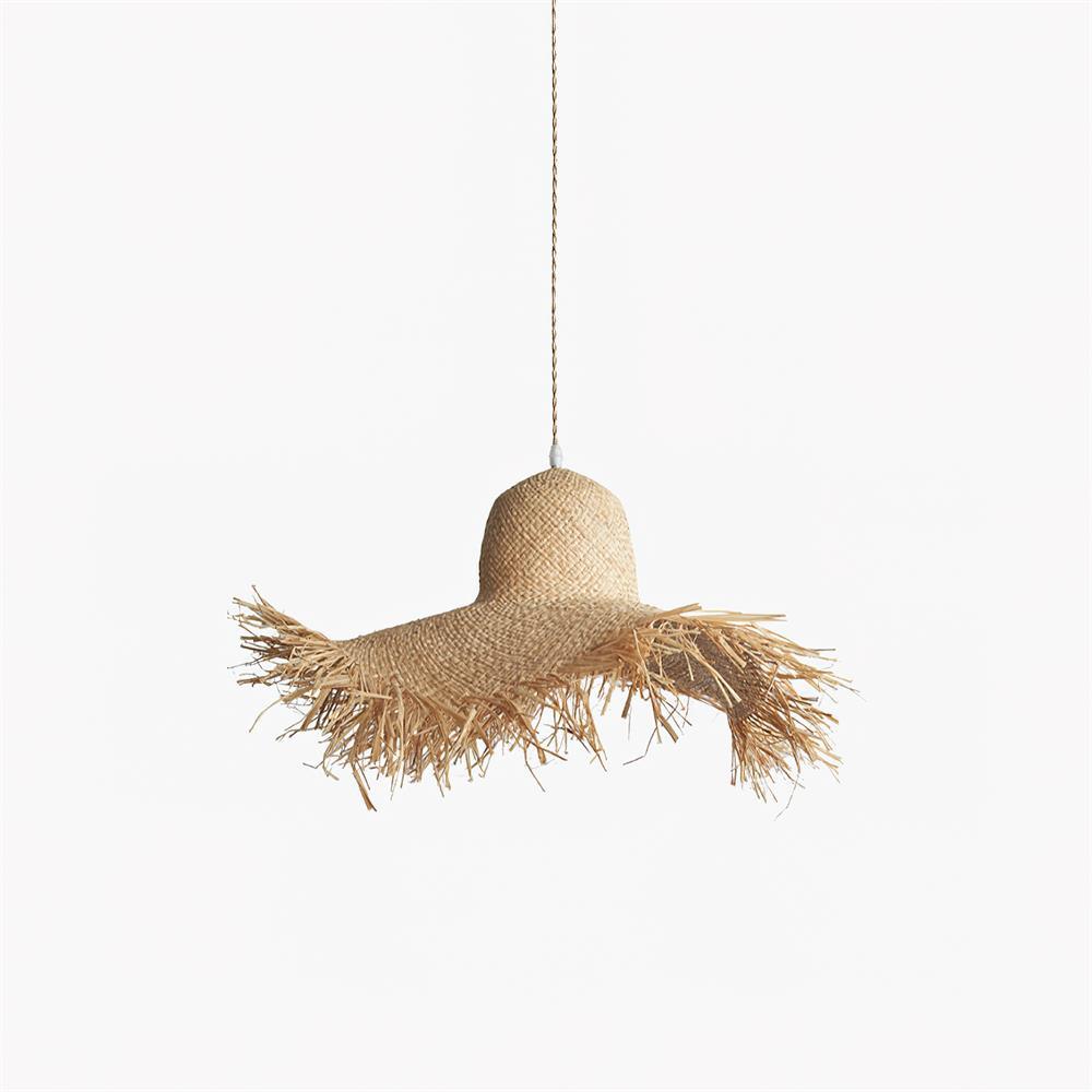 Vocan Rattan Vintage Pendant Light-Neutral Decor