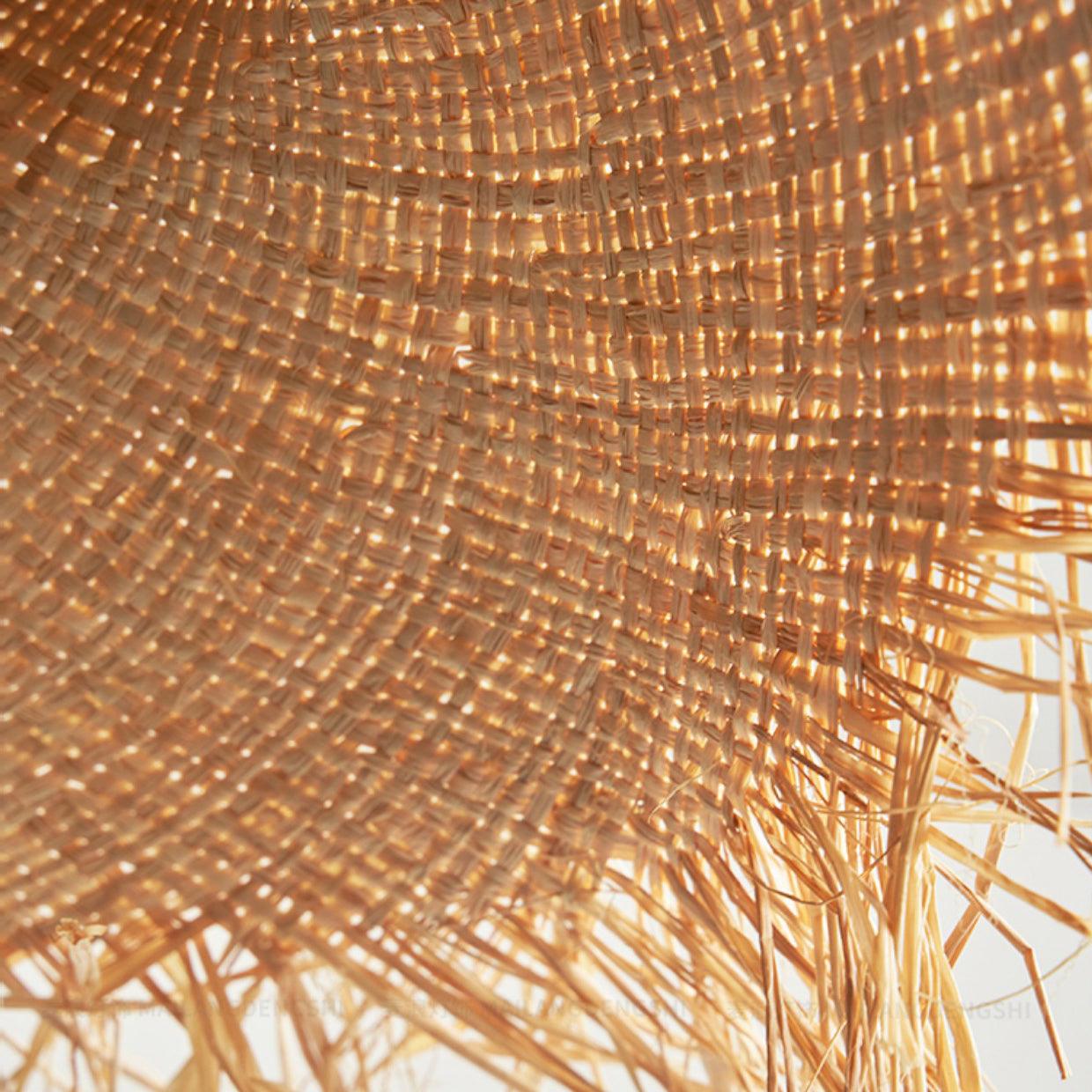 Vocan Rattan Vintage Pendant Light-Neutral Decor