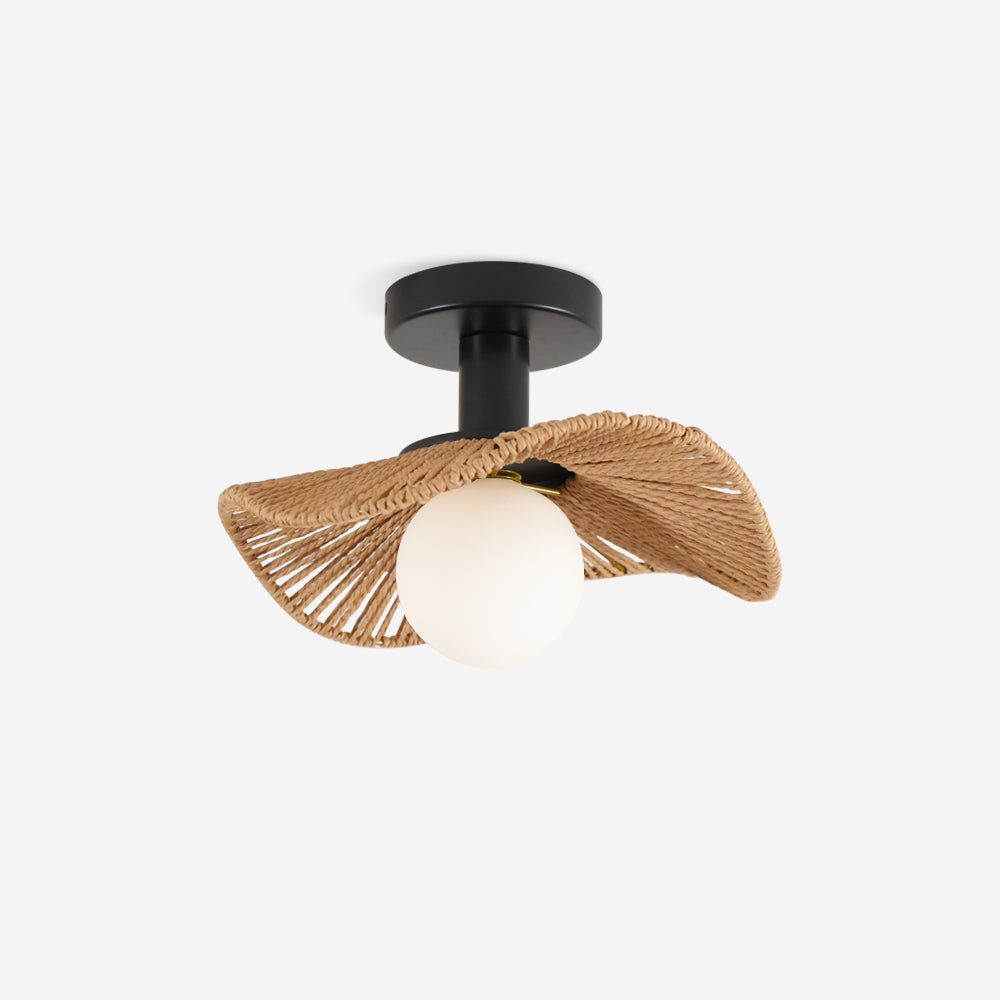 Fynora Woven Semi Flush Ceiling Light