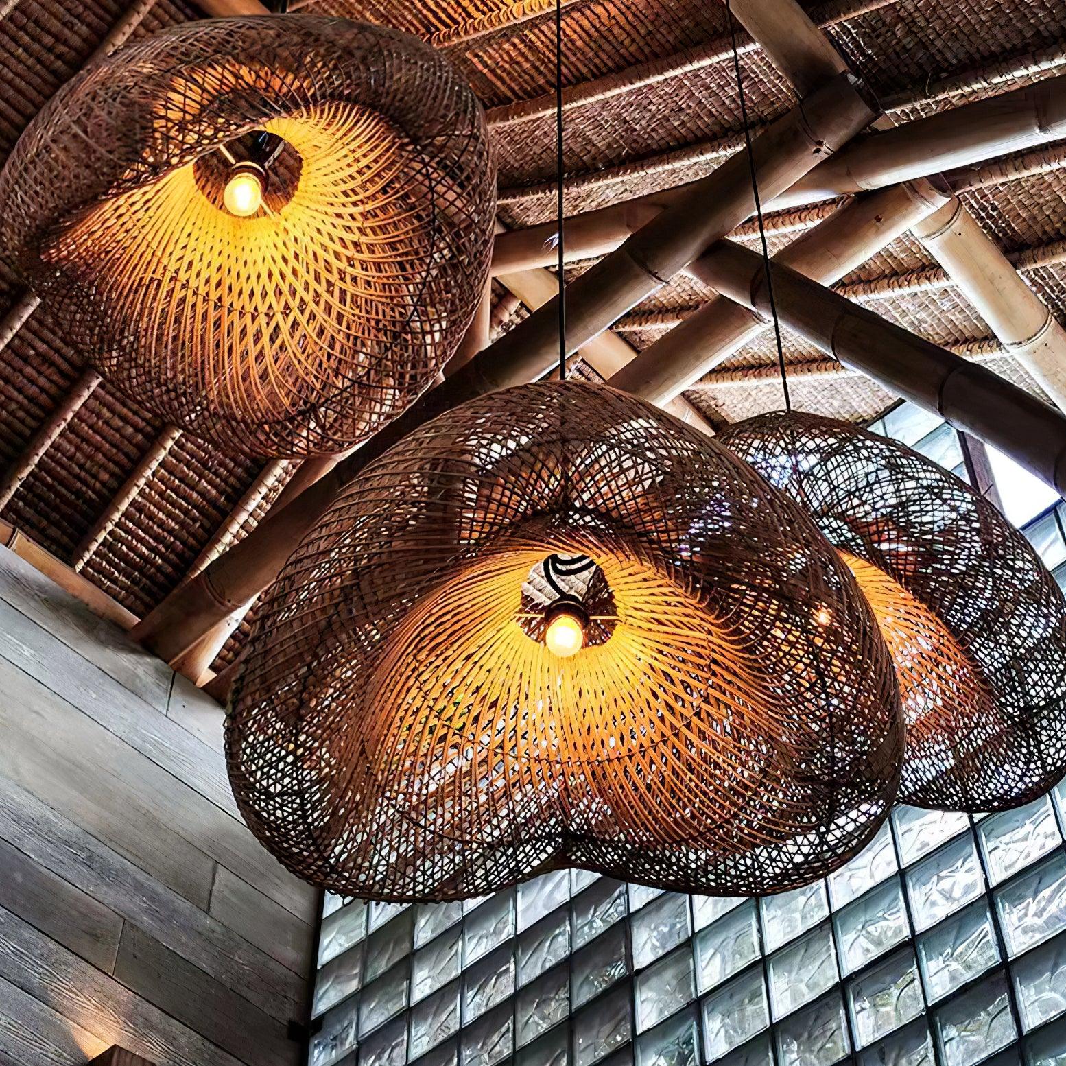 Averon Rattan Vintage Pendant Light-Neutral Decor