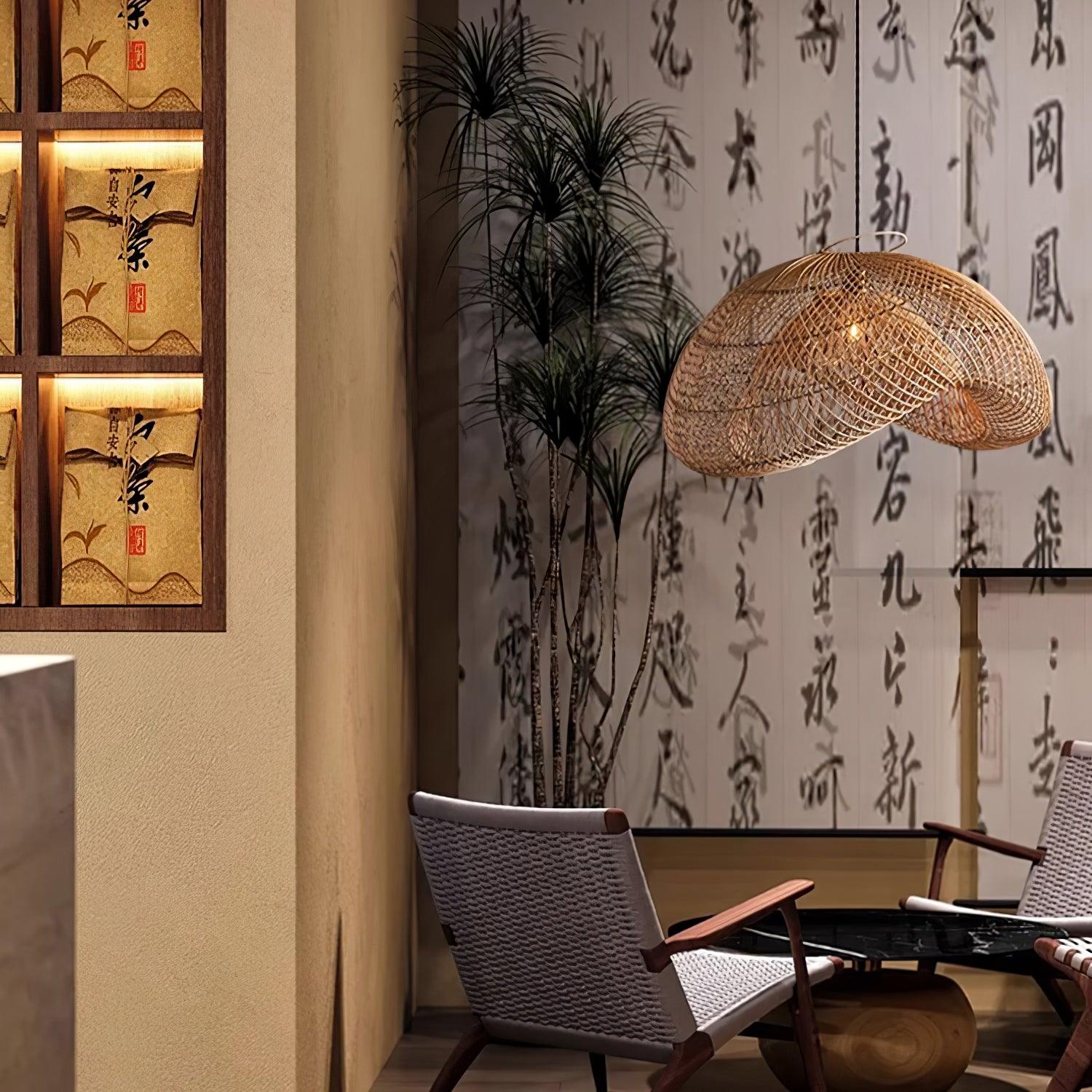 Averon Rattan Vintage Pendant Light-Neutral Decor