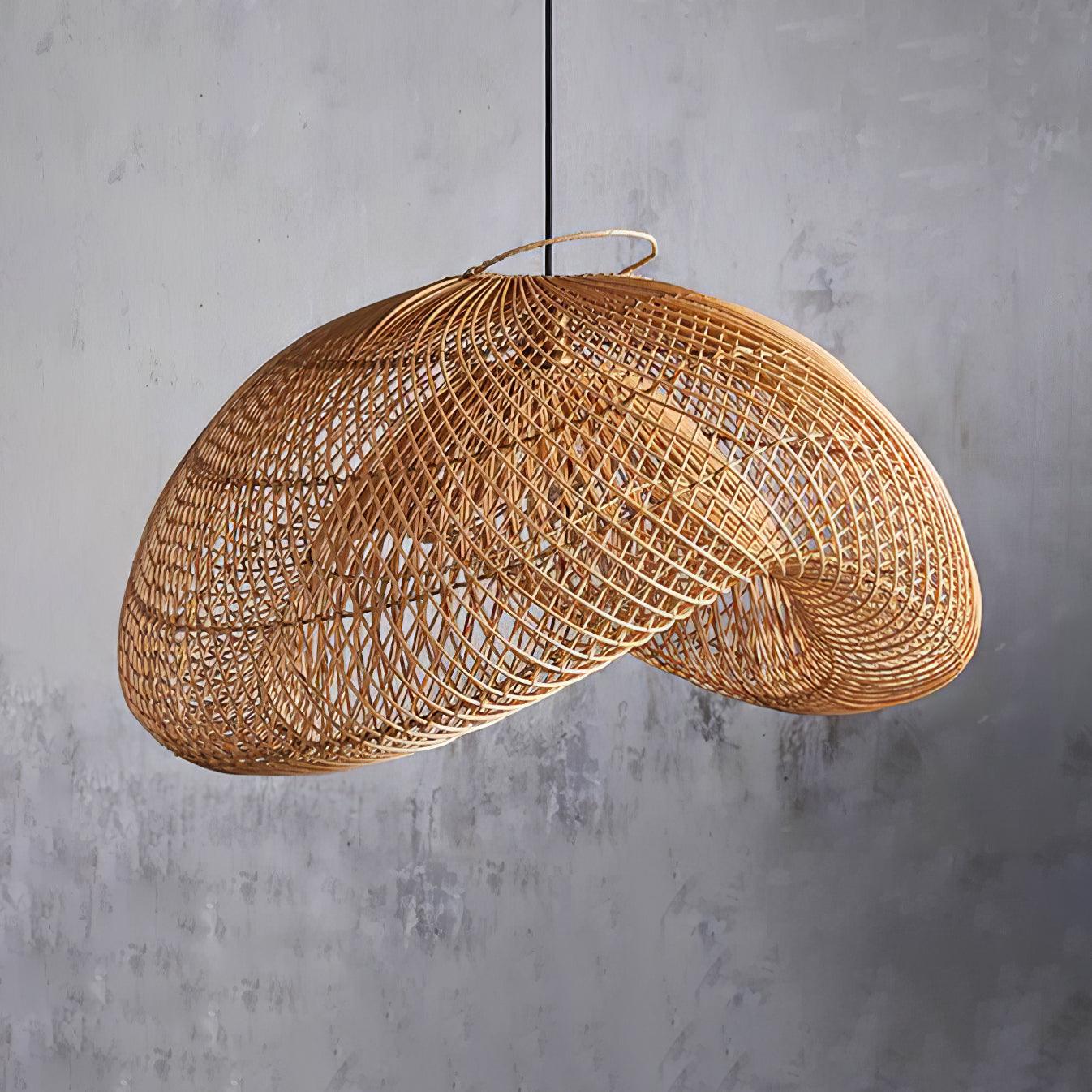 Juno Rustic Rattan Pendant Light Living Room - Neutral Decor