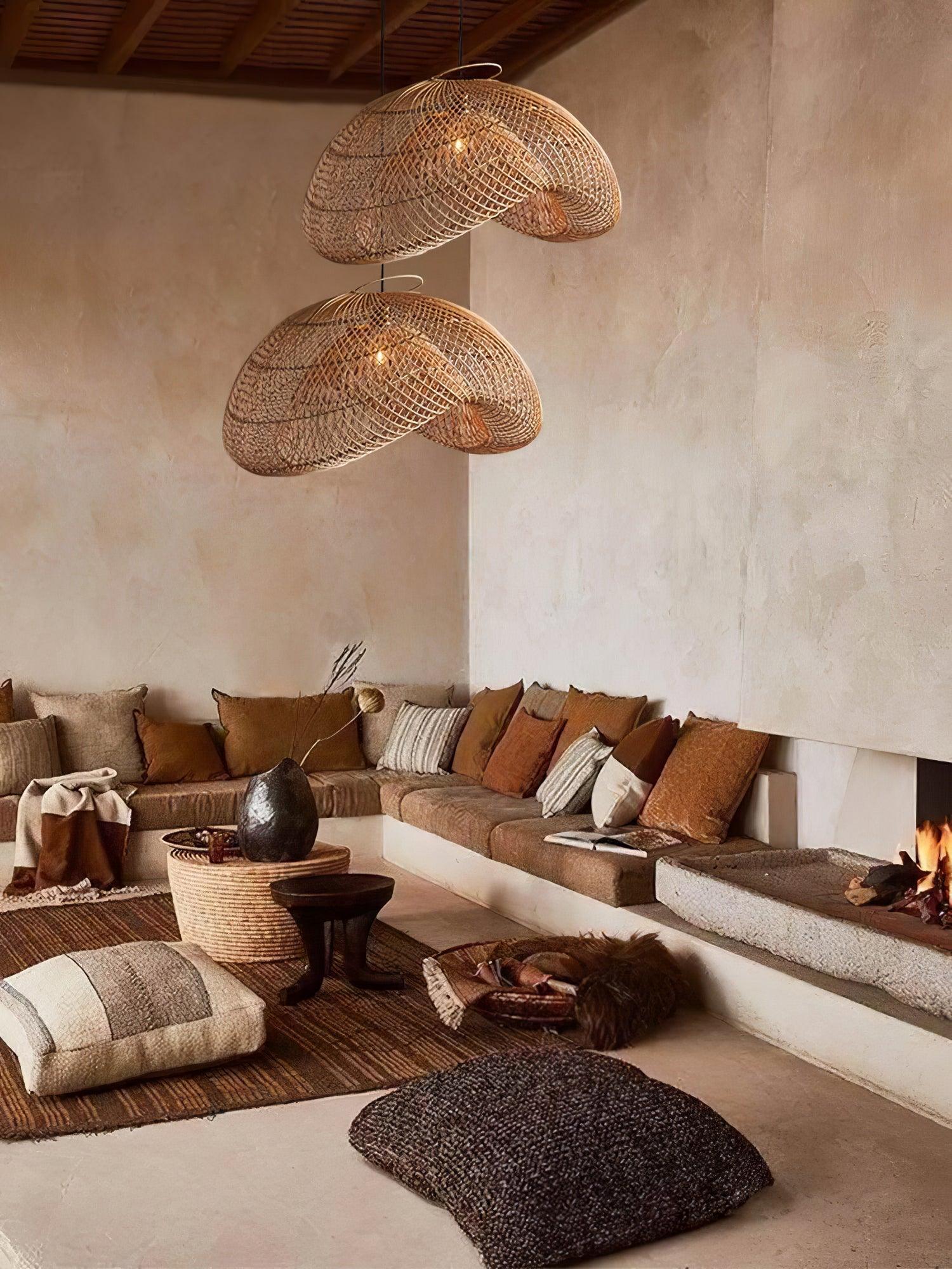 Averon Rattan Vintage Pendant Light-Neutral Decor