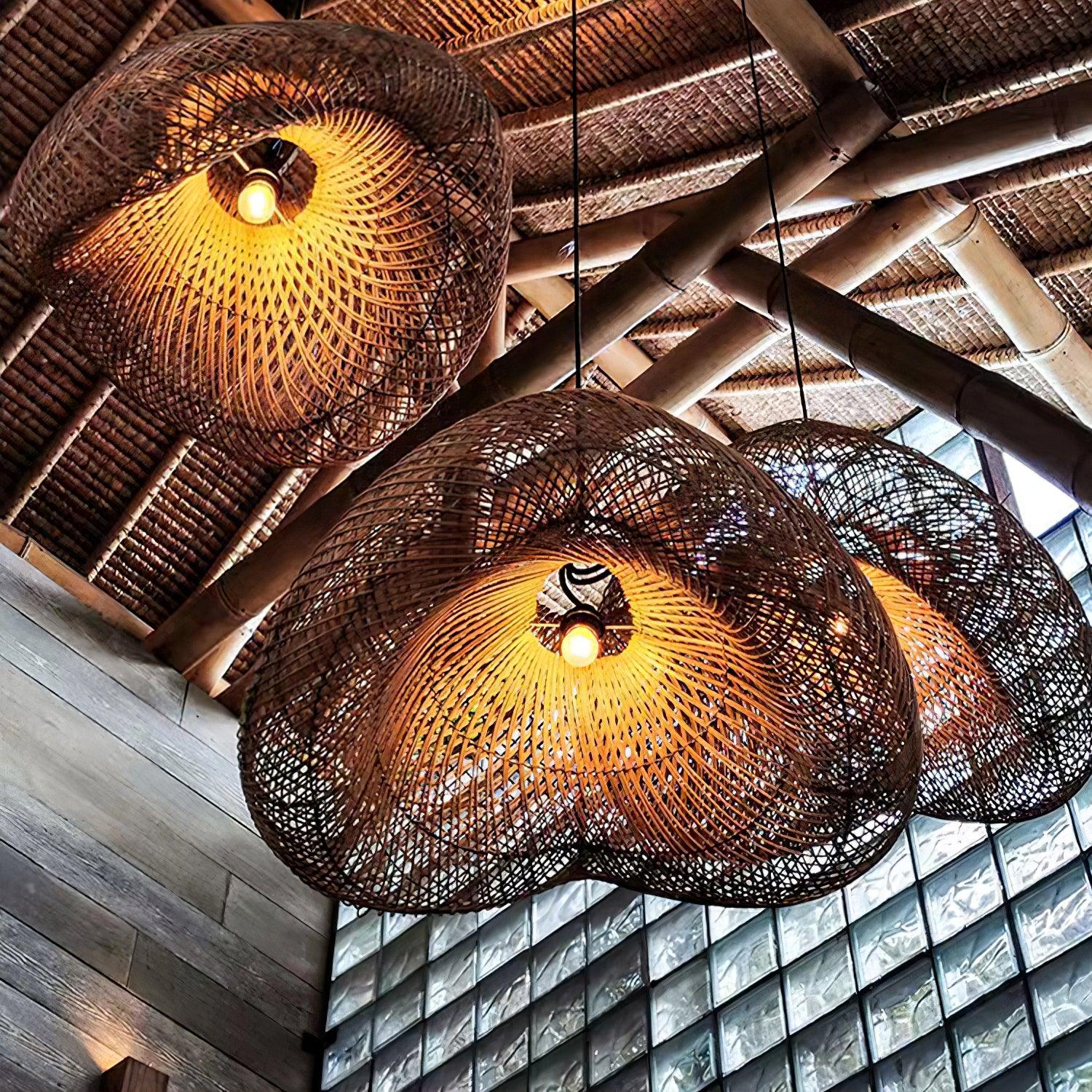Averon Rattan Vintage Pendant Light-Neutral Decor