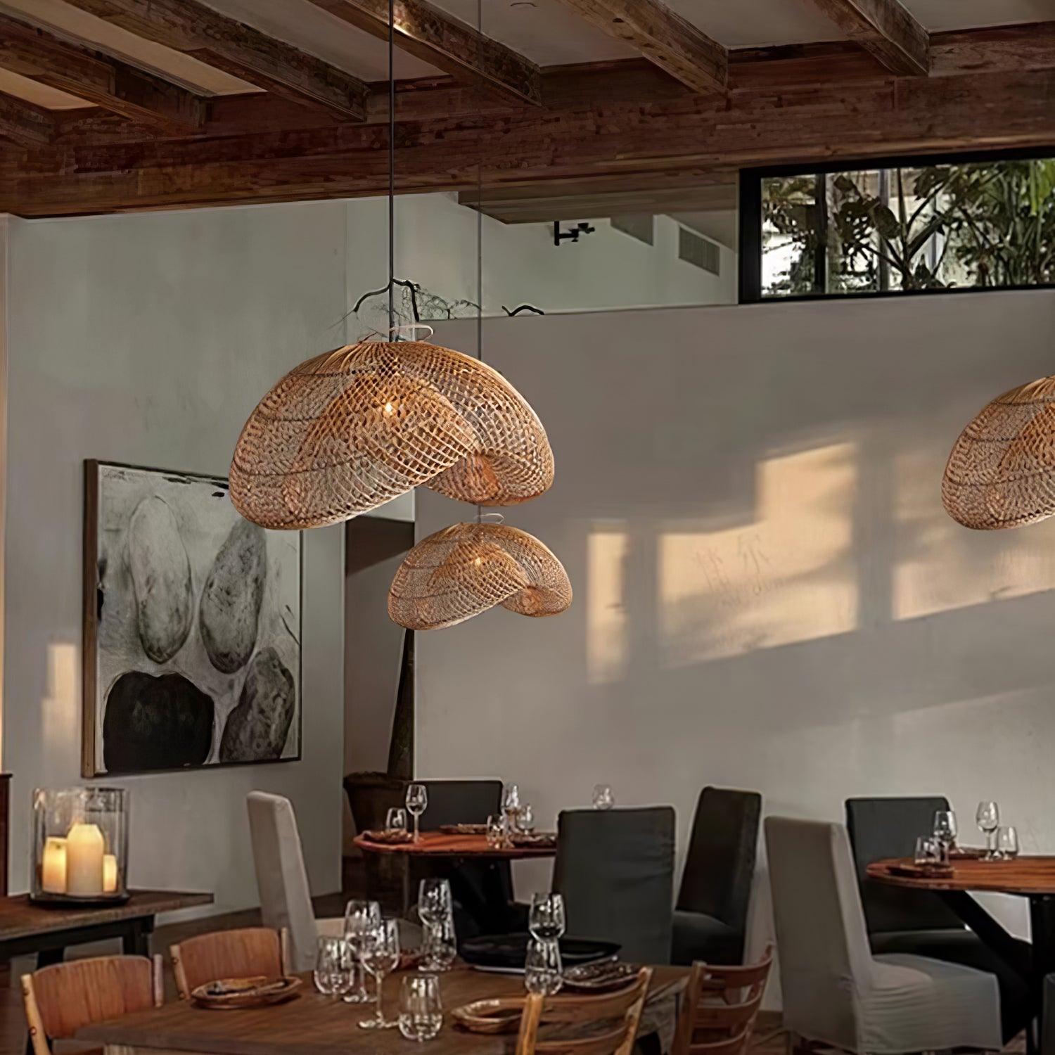 Averon Rattan Vintage Pendant Light-Neutral Decor