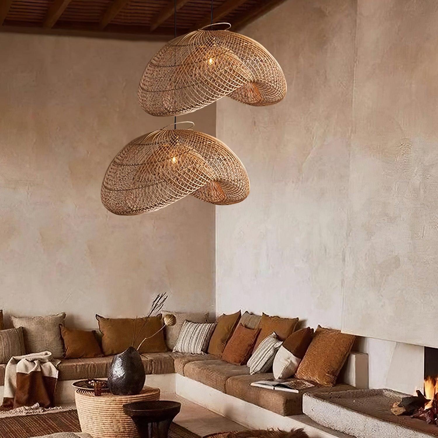 Averon Rattan Vintage Pendant Light-Neutral Decor