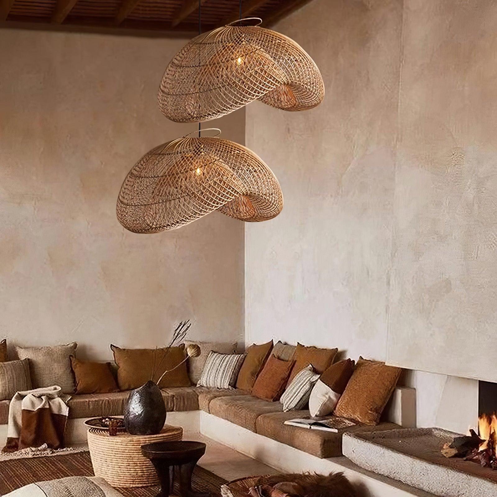 Averon Rattan Vintage Pendant Light-Neutral Decor