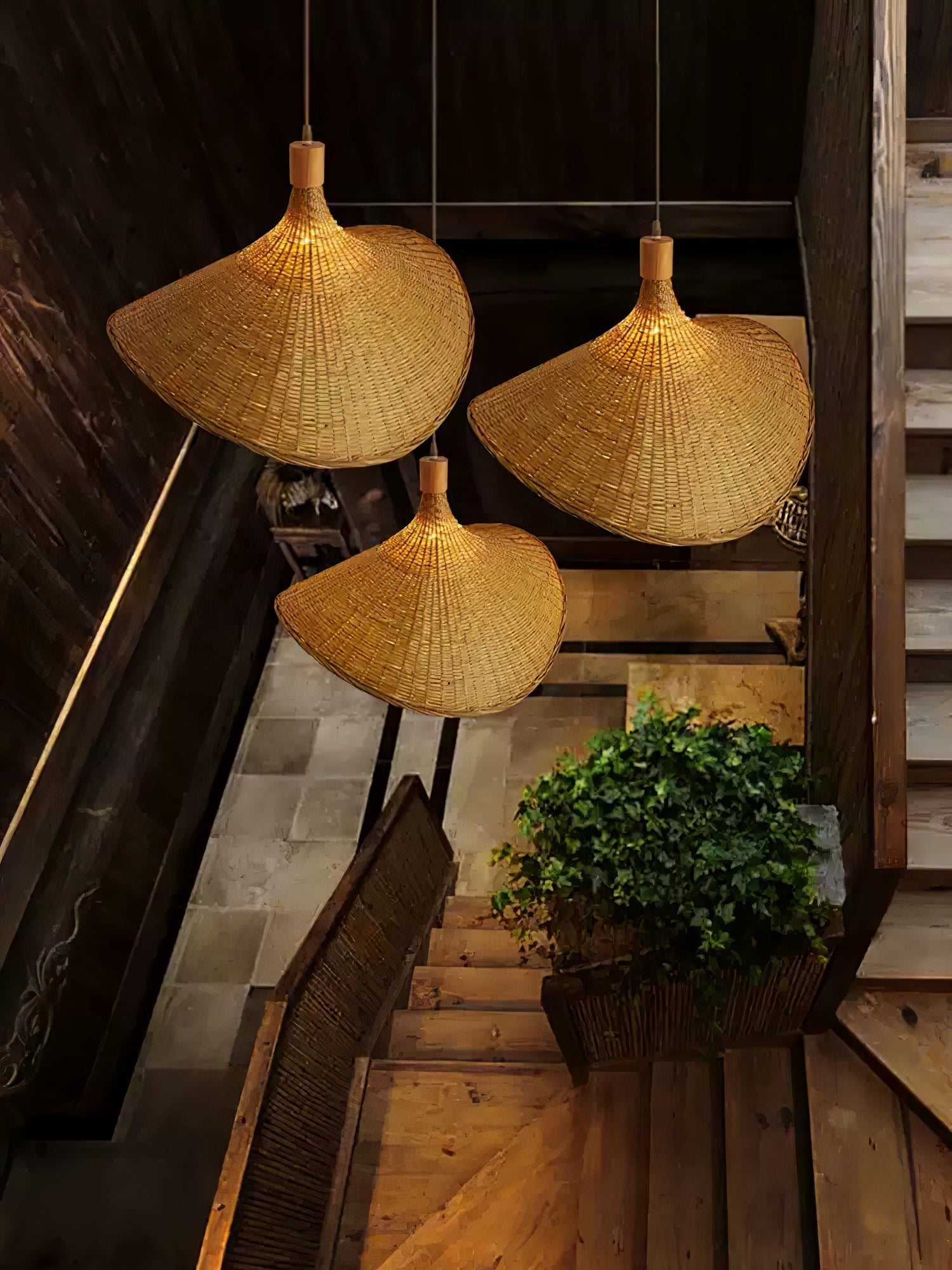 Marona Rattan Vintage Pendant Light-Neutral Decor