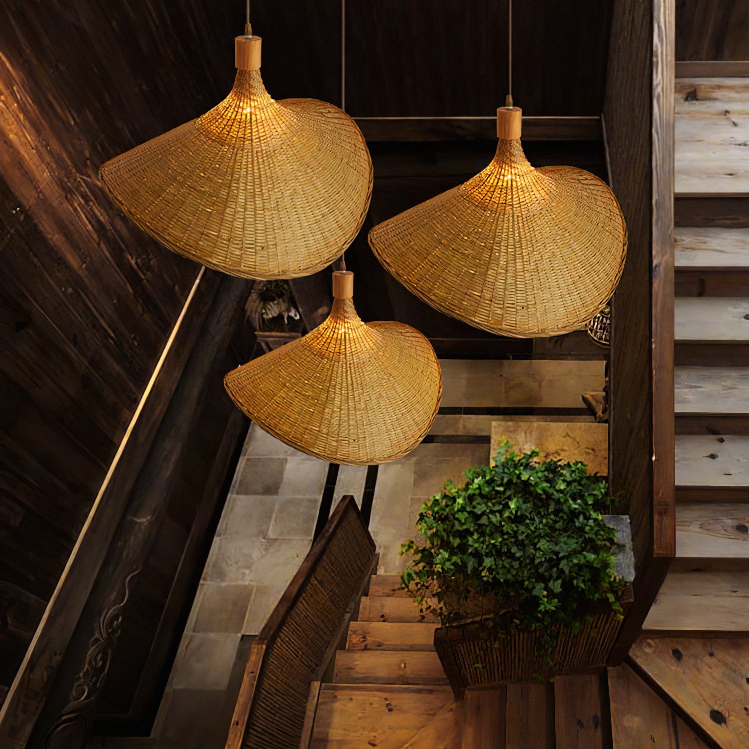 Marona Rattan Vintage Pendant Light-Neutral Decor