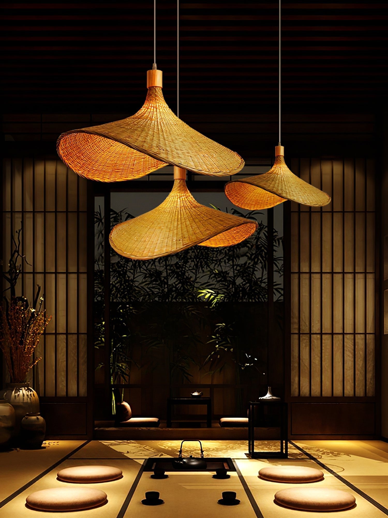 Marona Rattan Vintage Pendant Light-Neutral Decor
