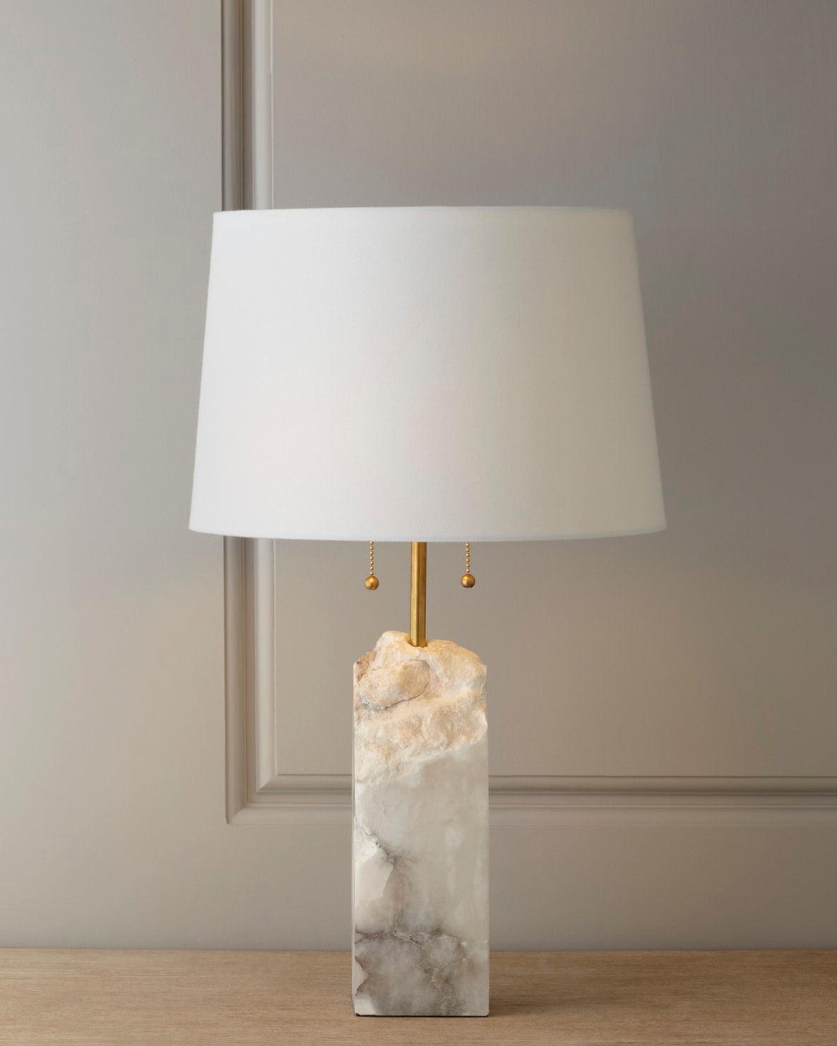 Gaveth Minimalist Alabaster Table Lamp-Neutral Decor