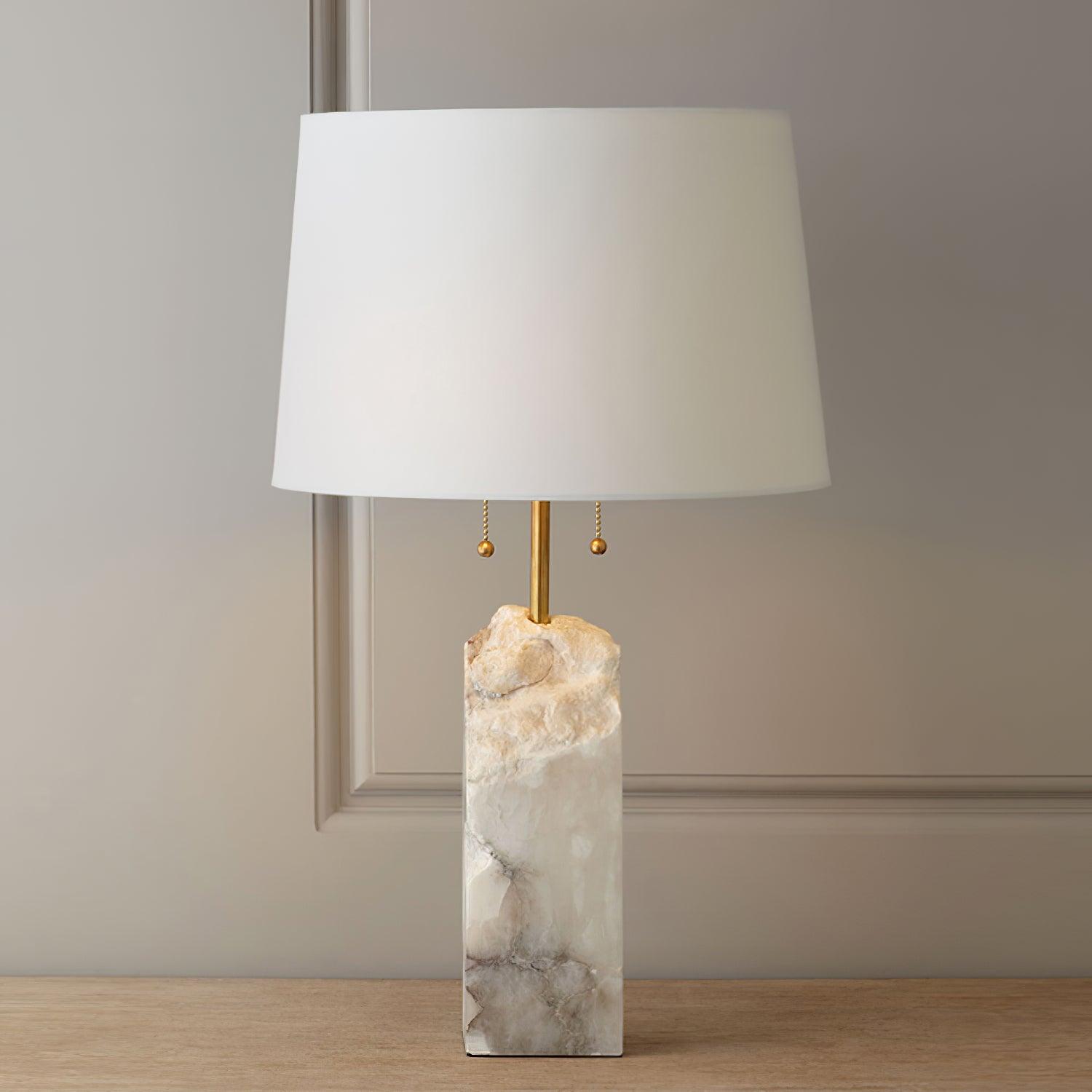Gaveth Minimalist Alabaster Table Lamp-Neutral Decor