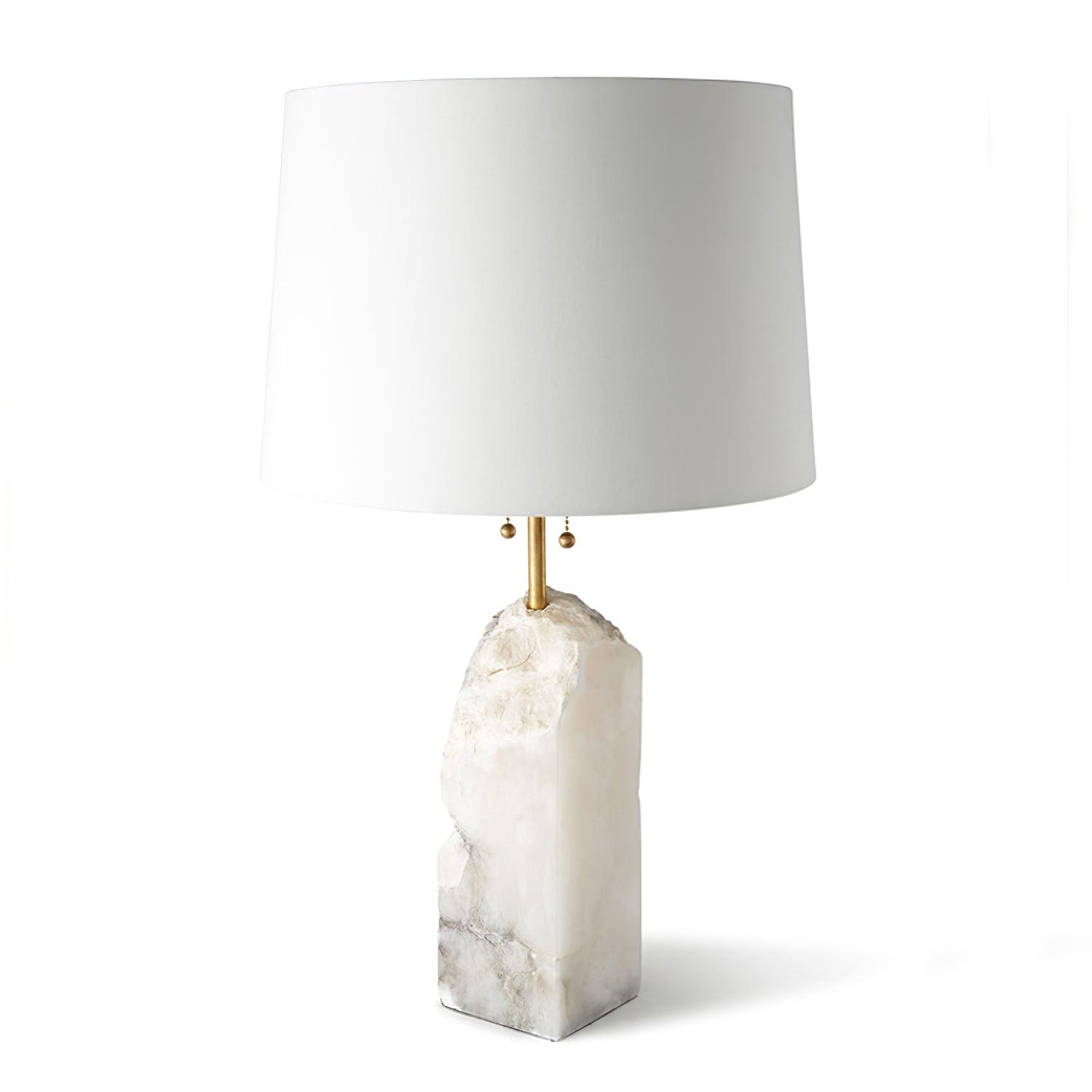 Gaveth Minimalist Alabaster Table Lamp-Neutral Decor