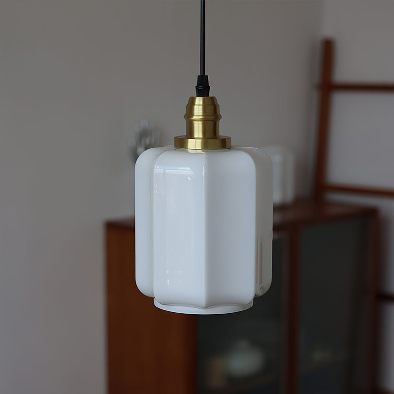 Installation view of the Rayburn Pendant Light on a ceiling.