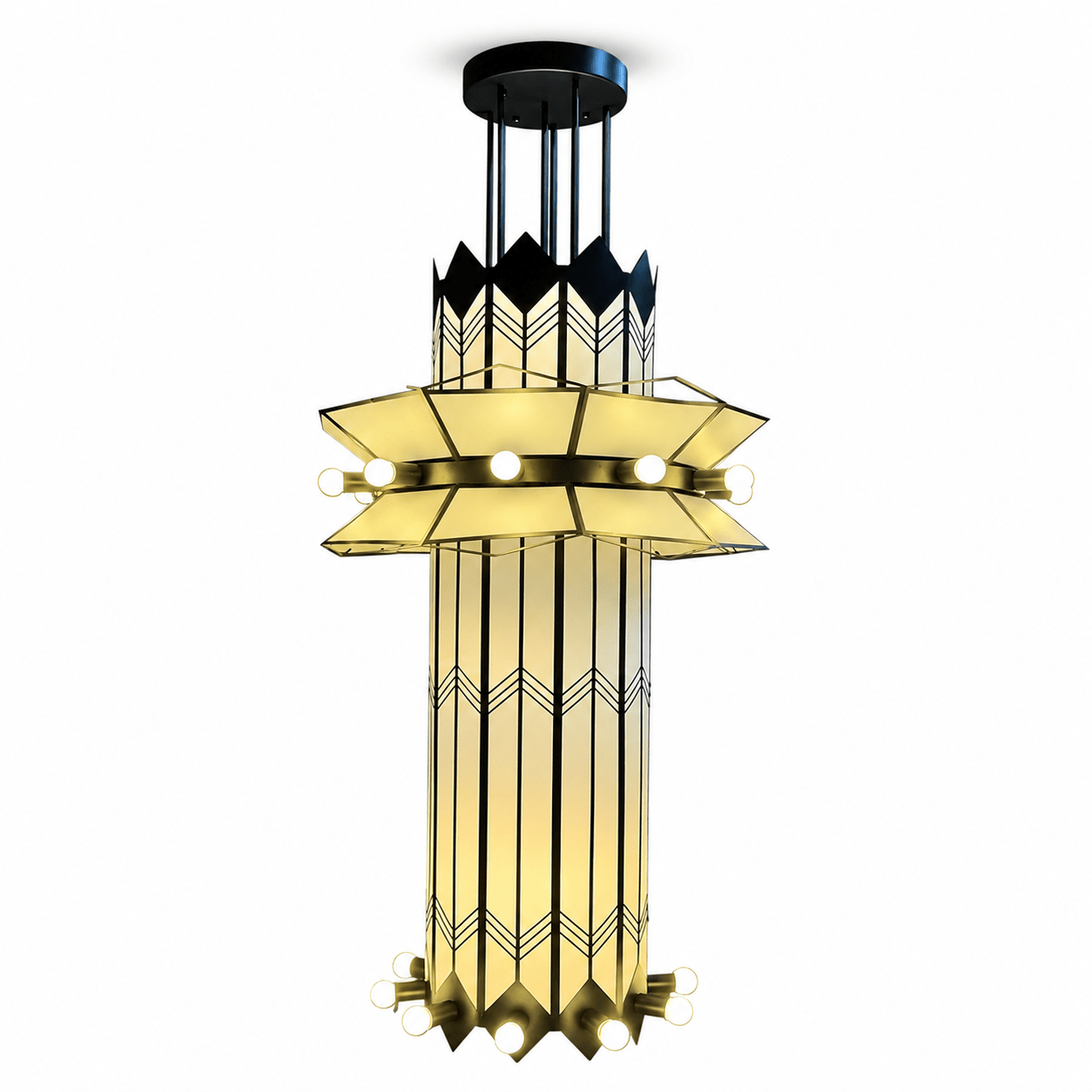 Rayonne Art Deco Pendant Chandelier-Neutral Decor