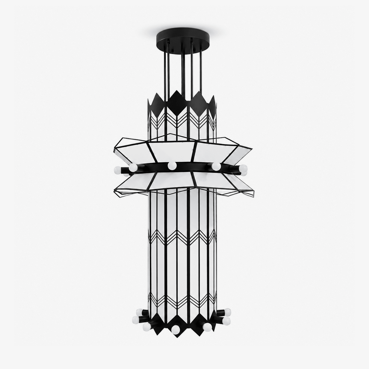 Rayonne Art Deco Pendant Chandelier-Neutral Decor