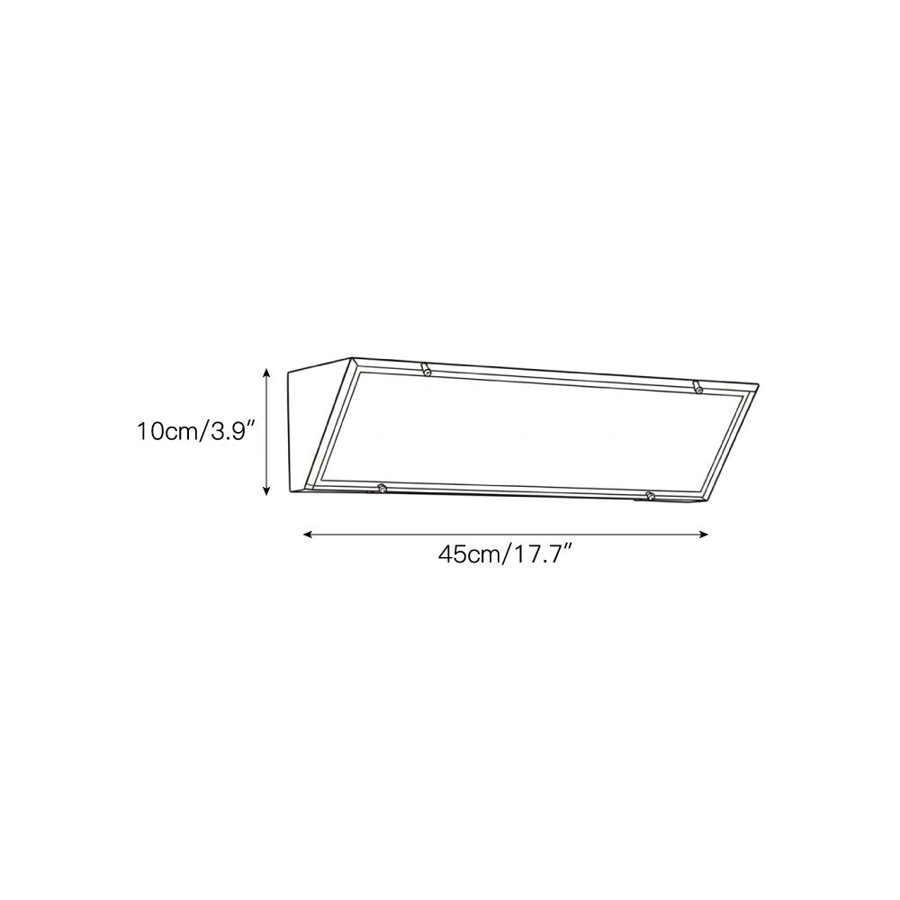Angled view of the Recbox Wall Lamp showing its stainless steel body.
