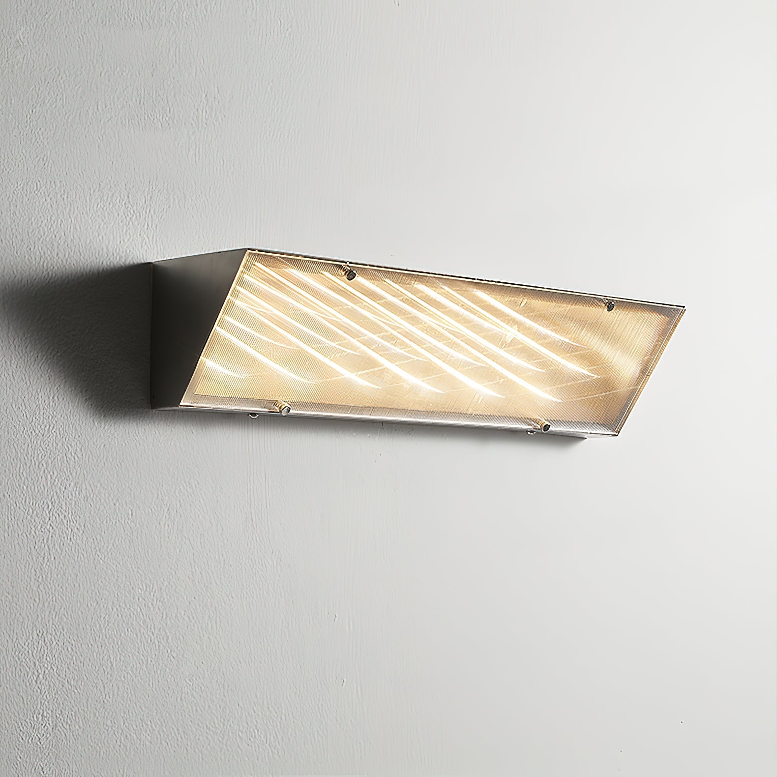 Unlit Recbox Wall Lamp against a dark background.