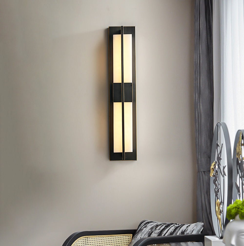 Laxor Alabaster Brass Wall Light-Neutral Decor