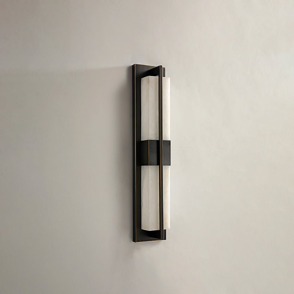 Laxor Alabaster Brass Wall Light-Neutral Decor