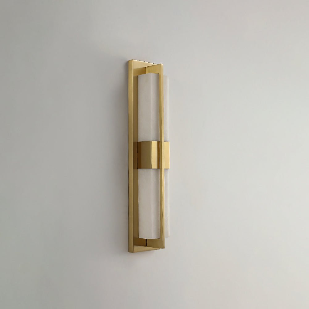 Laxor Alabaster Brass Wall Light-Neutral Decor