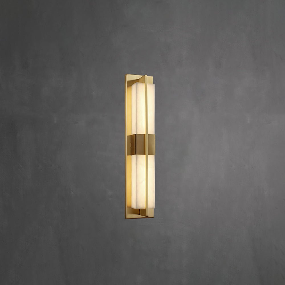 Yoren Alabaster Brass Wall Light-Neutral Decor