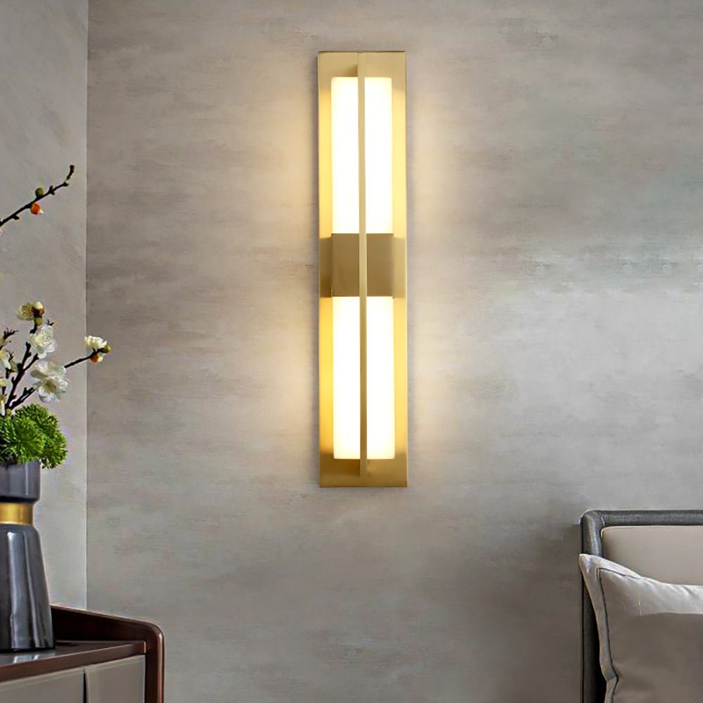 Yoren Alabaster Brass Wall Light-Neutral Decor